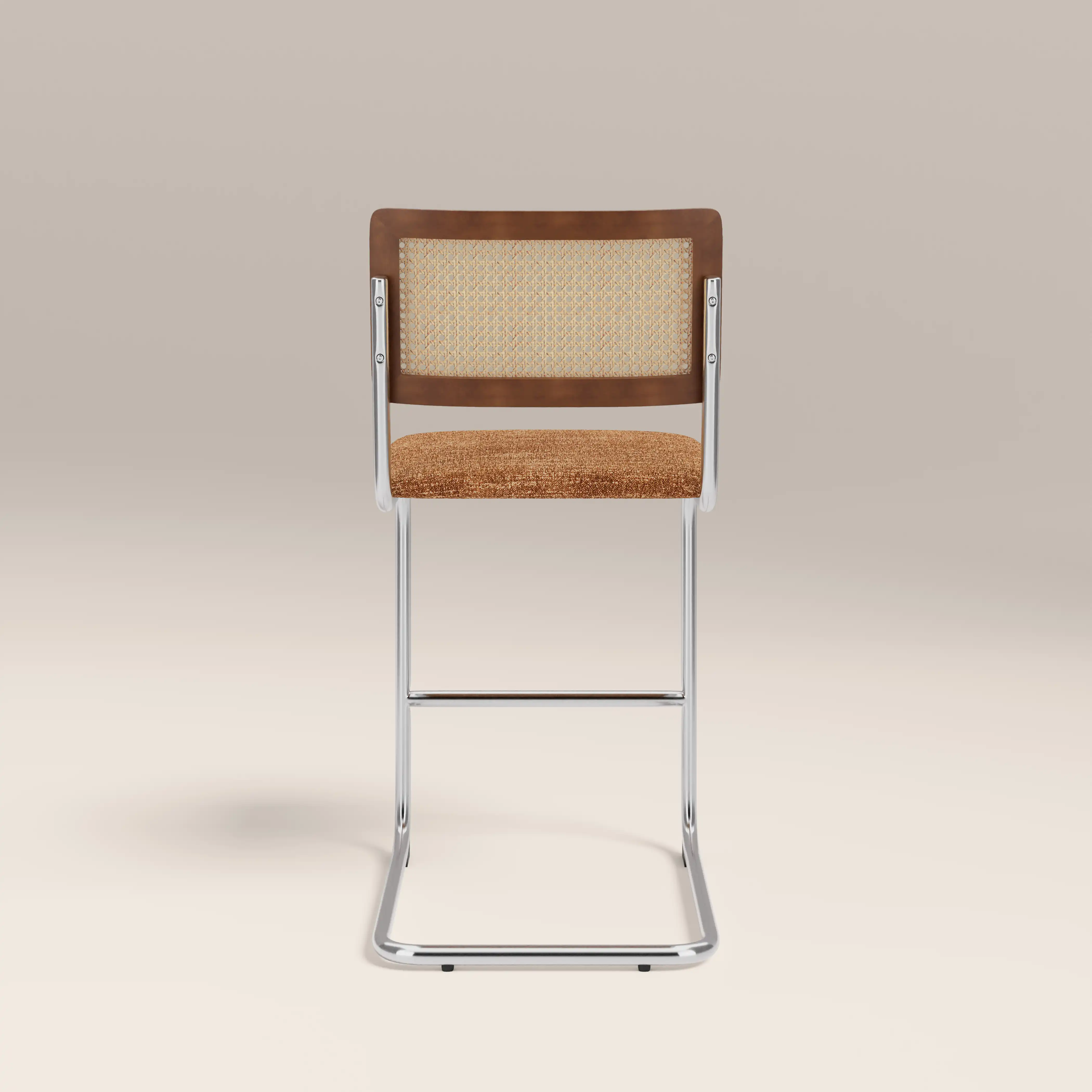 Kenton Kitchen Stool | Speckled Honey Sustainable Boucle & Chrome - Image 6
