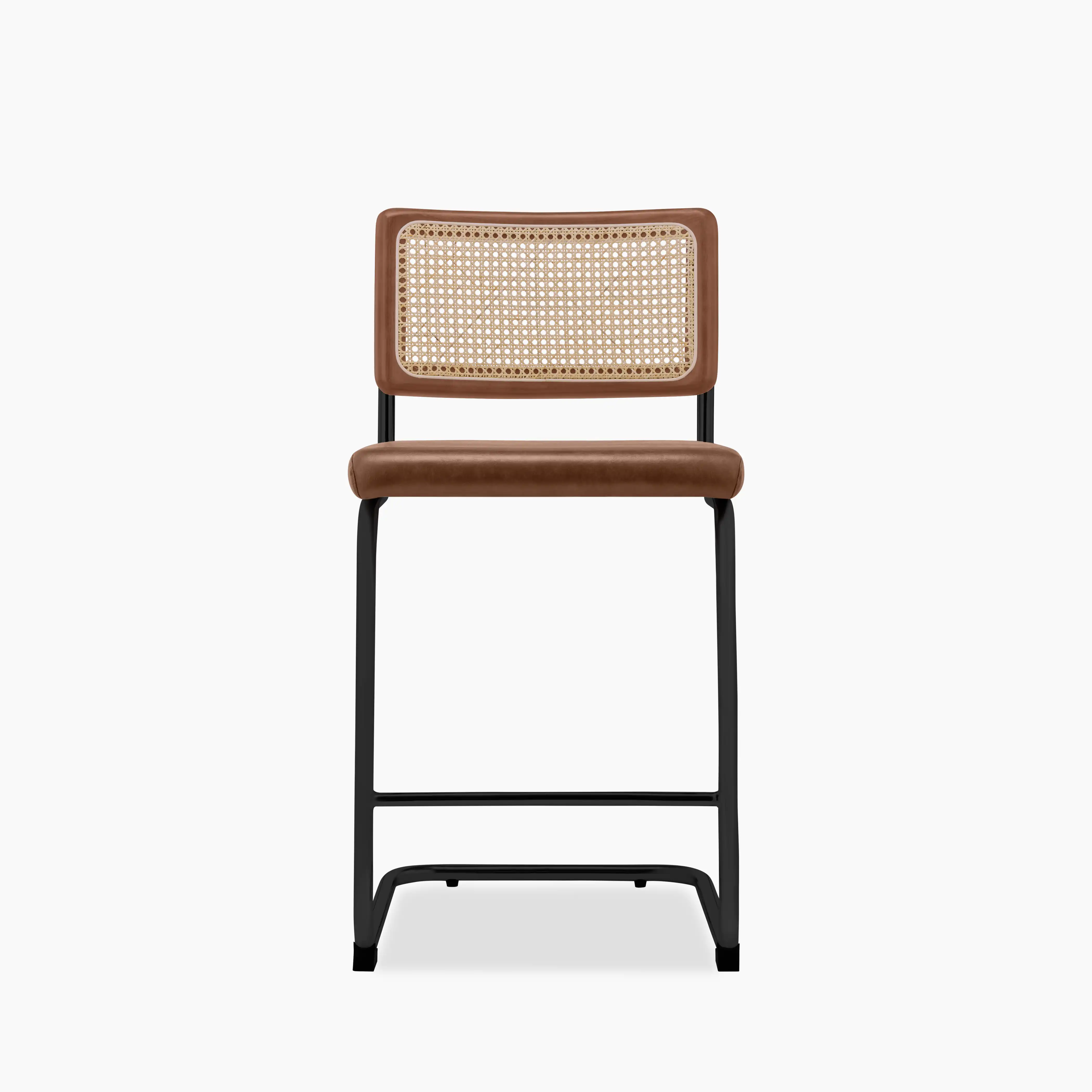 Kenton Kitchen Stool | Vintage Tan Faux Leather & Black - Image 3