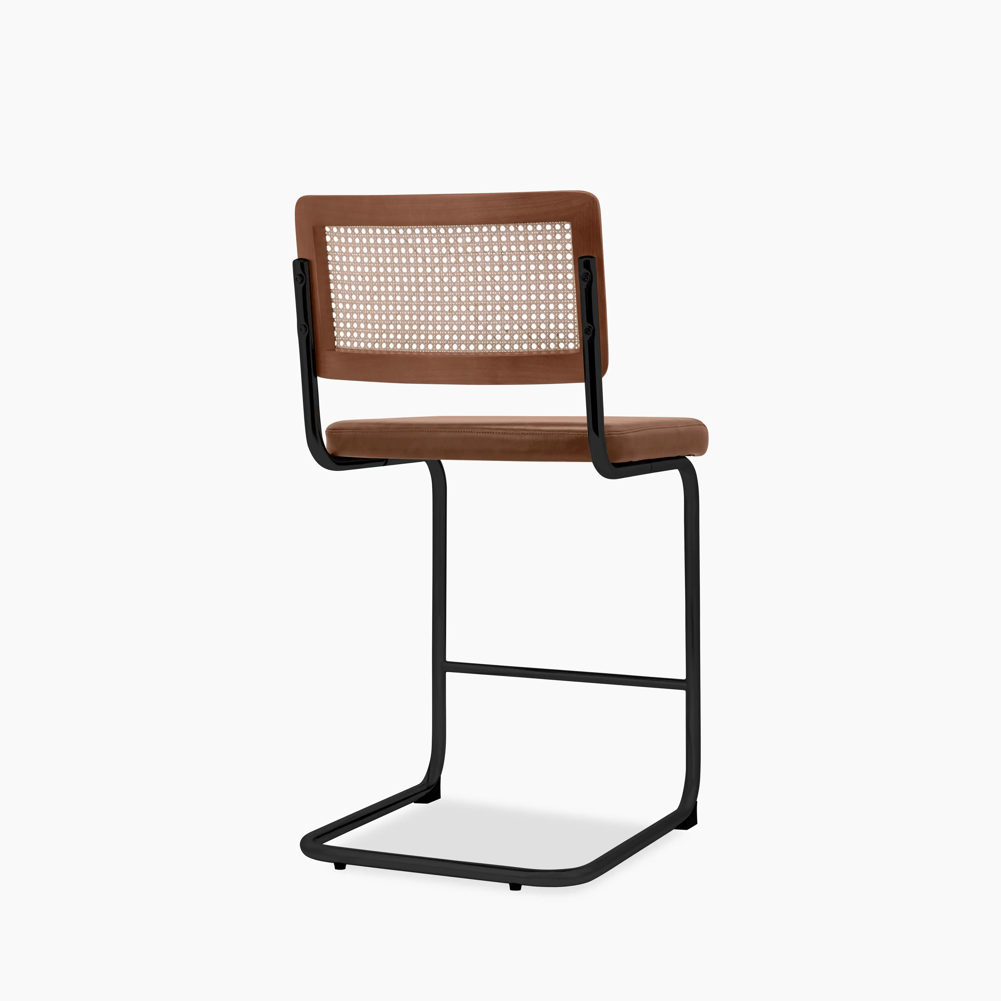 Kenton Kitchen Stool | Vintage Tan Faux Leather & Black - Image 6
