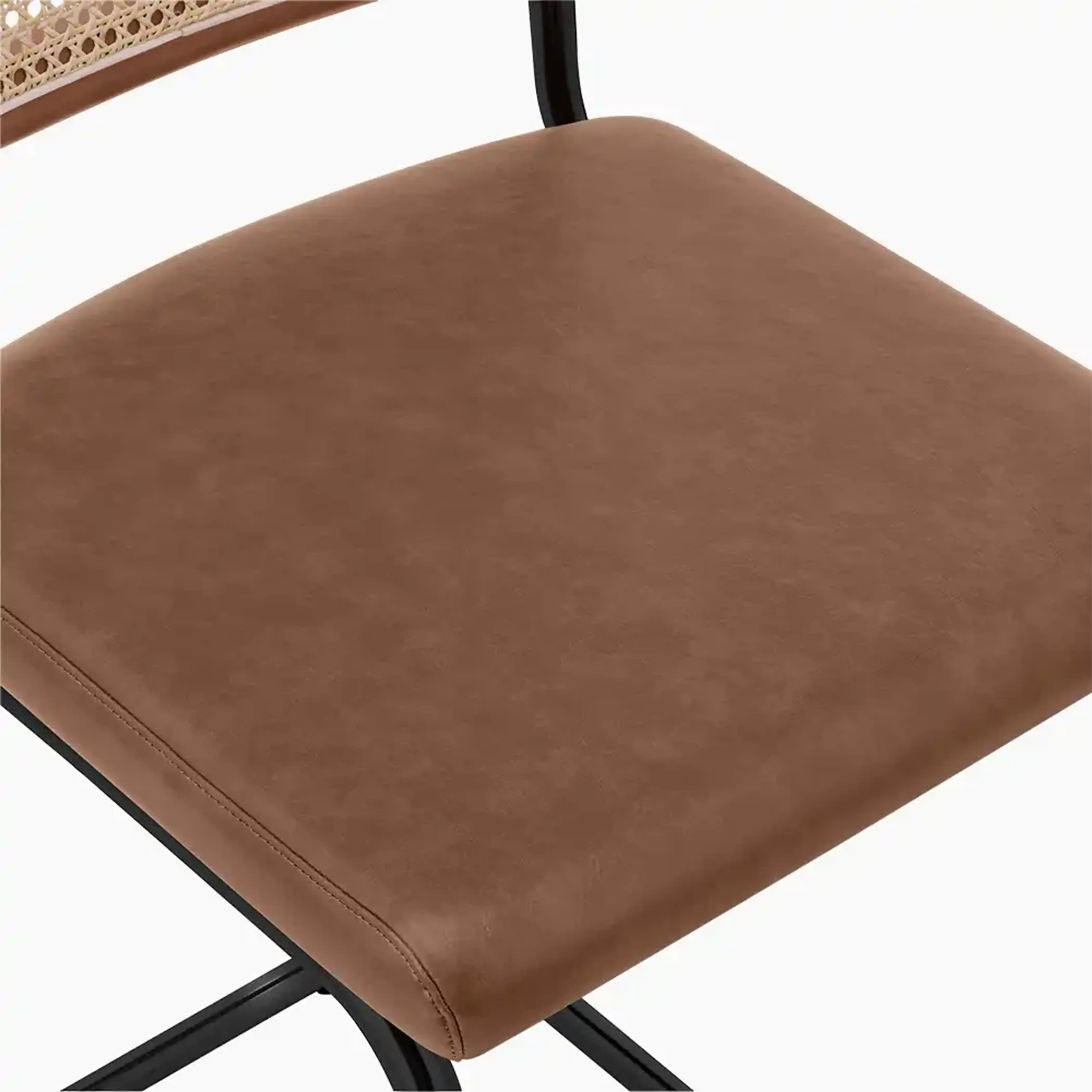 Kenton Kitchen Stool | Vintage Tan Faux Leather & Black - Image 7