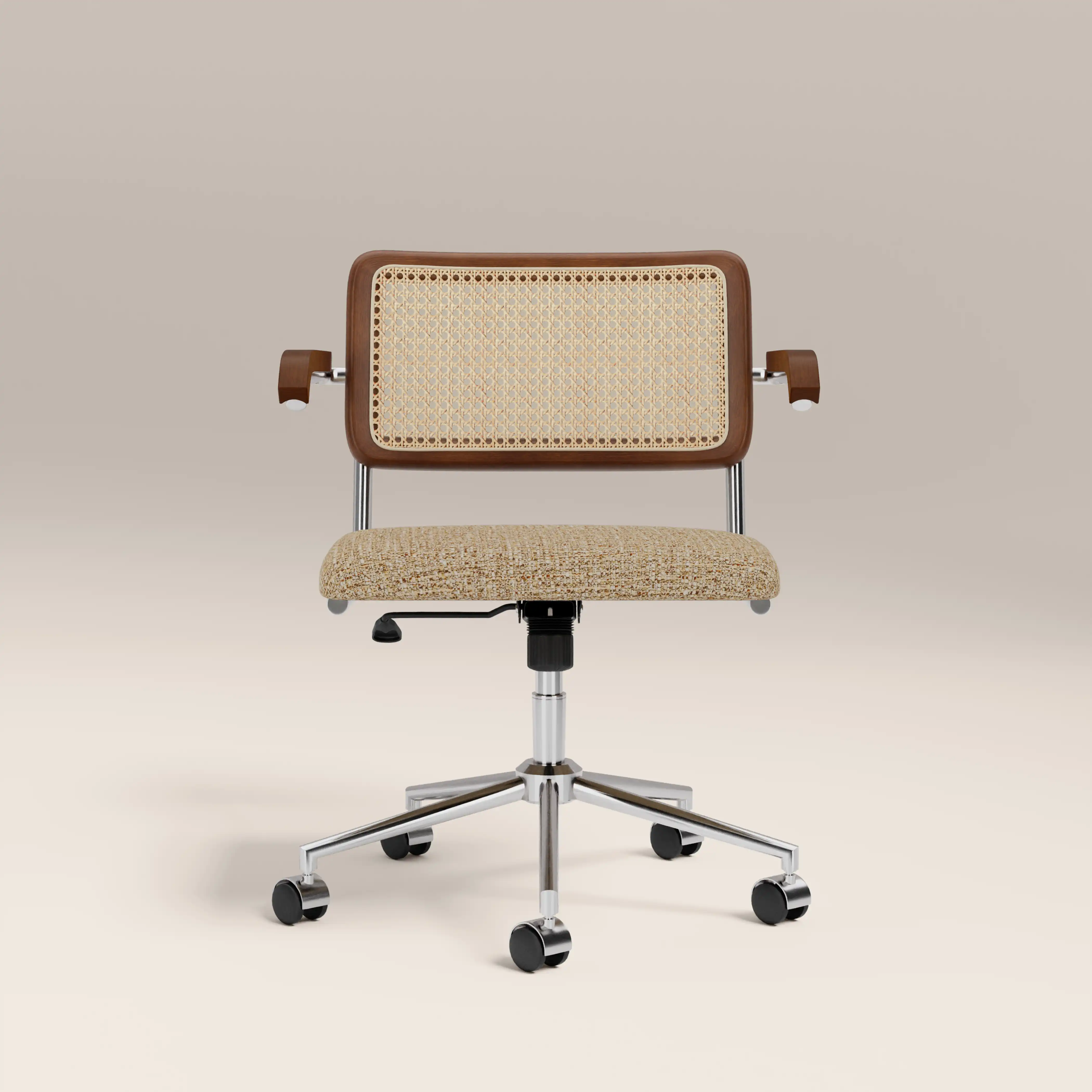 Kenton Office Chair | Speckled Latte Boucle and Chrome - Image 2