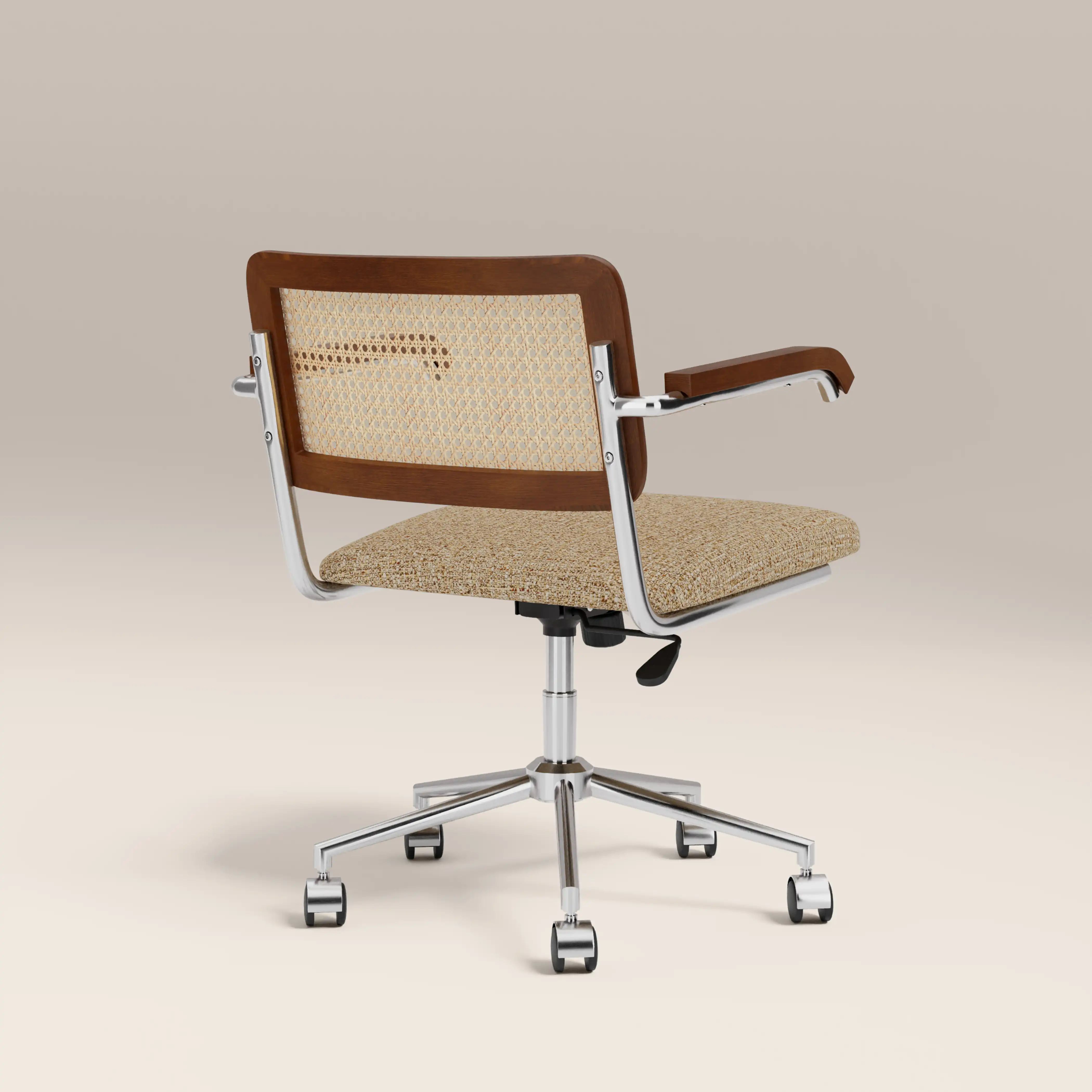 Kenton Office Chair | Speckled Latte Boucle and Chrome - Image 5