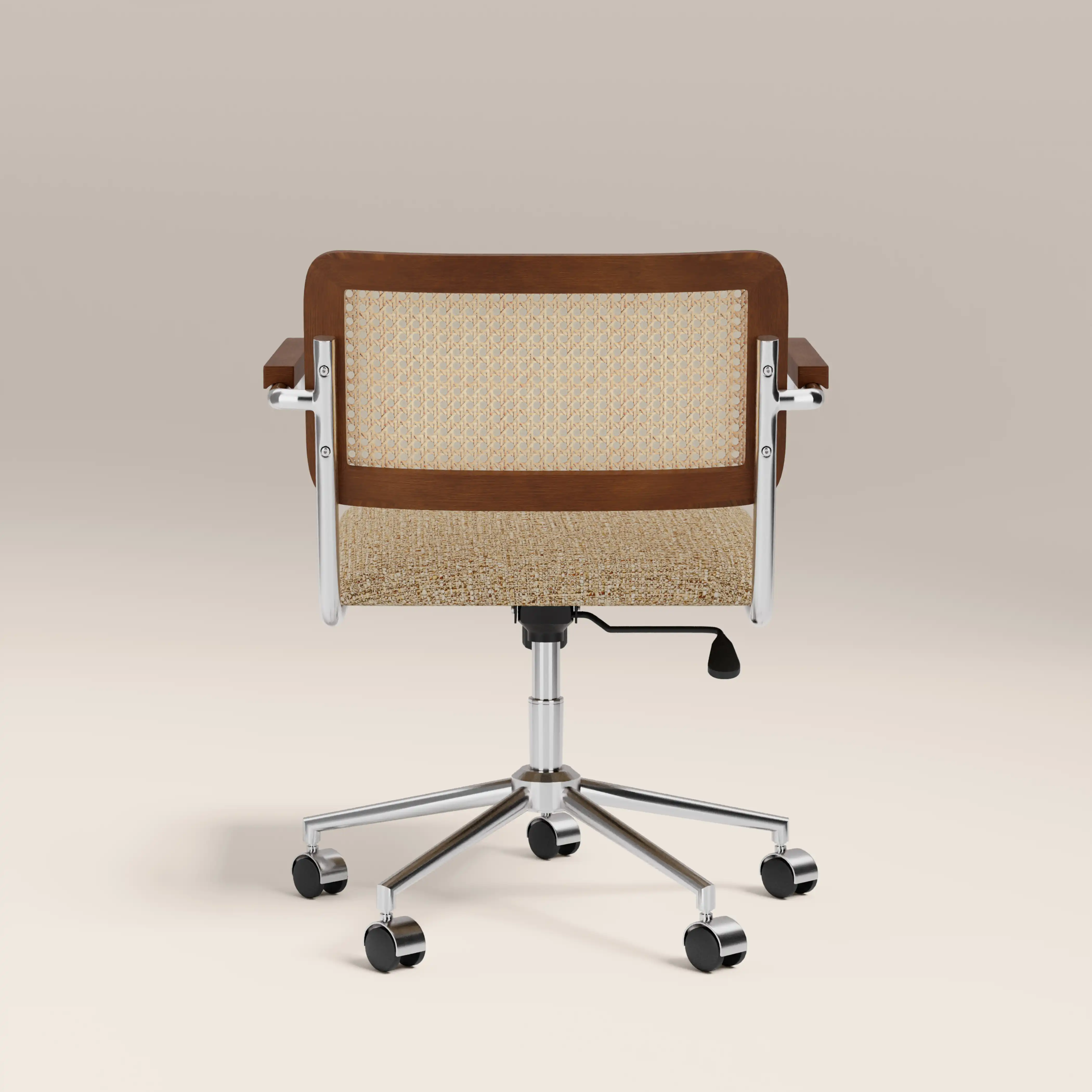 Kenton Office Chair | Speckled Latte Boucle and Chrome - Image 6