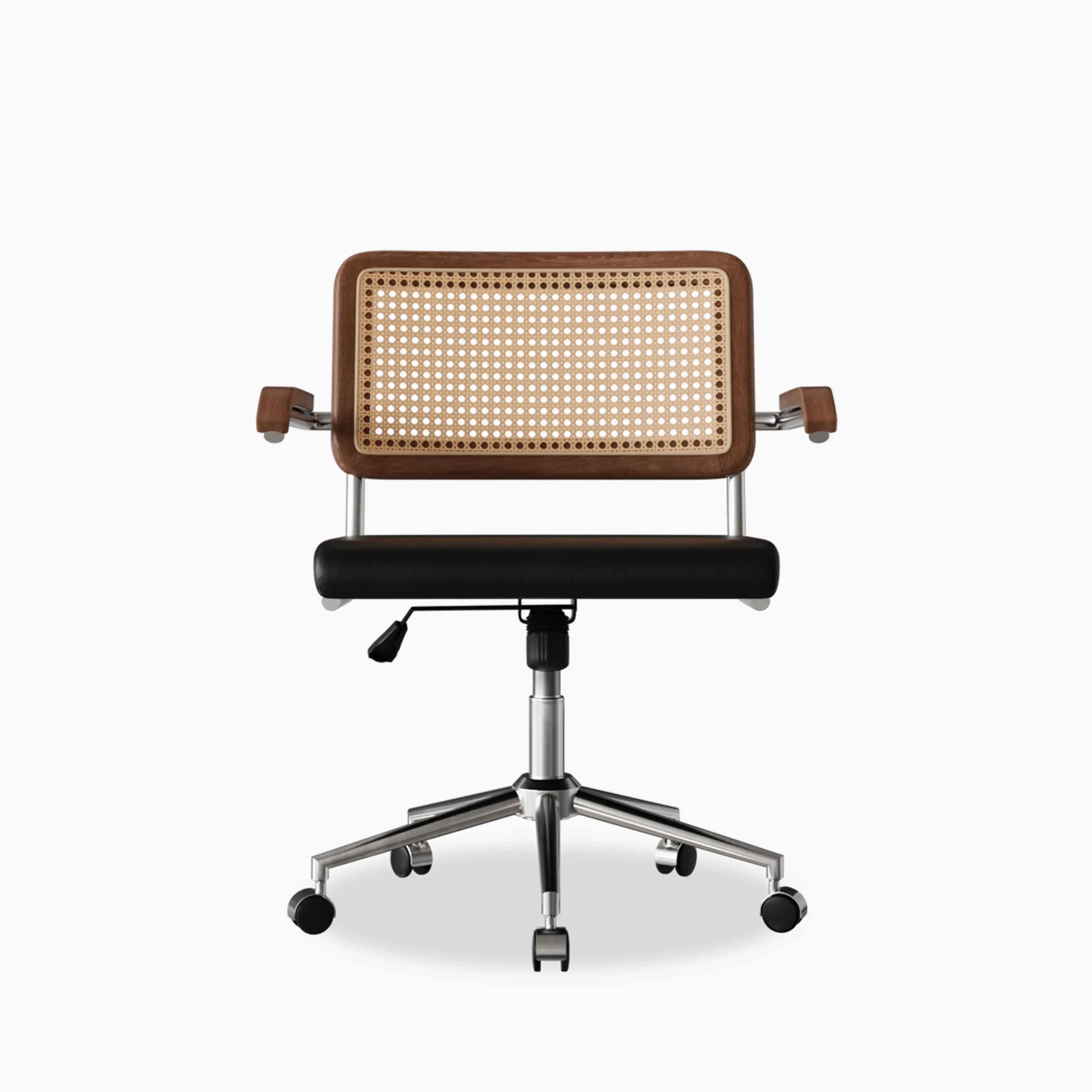 Kenton Office Chair | Vintage Black Faux Leather & Chrome - Image 2