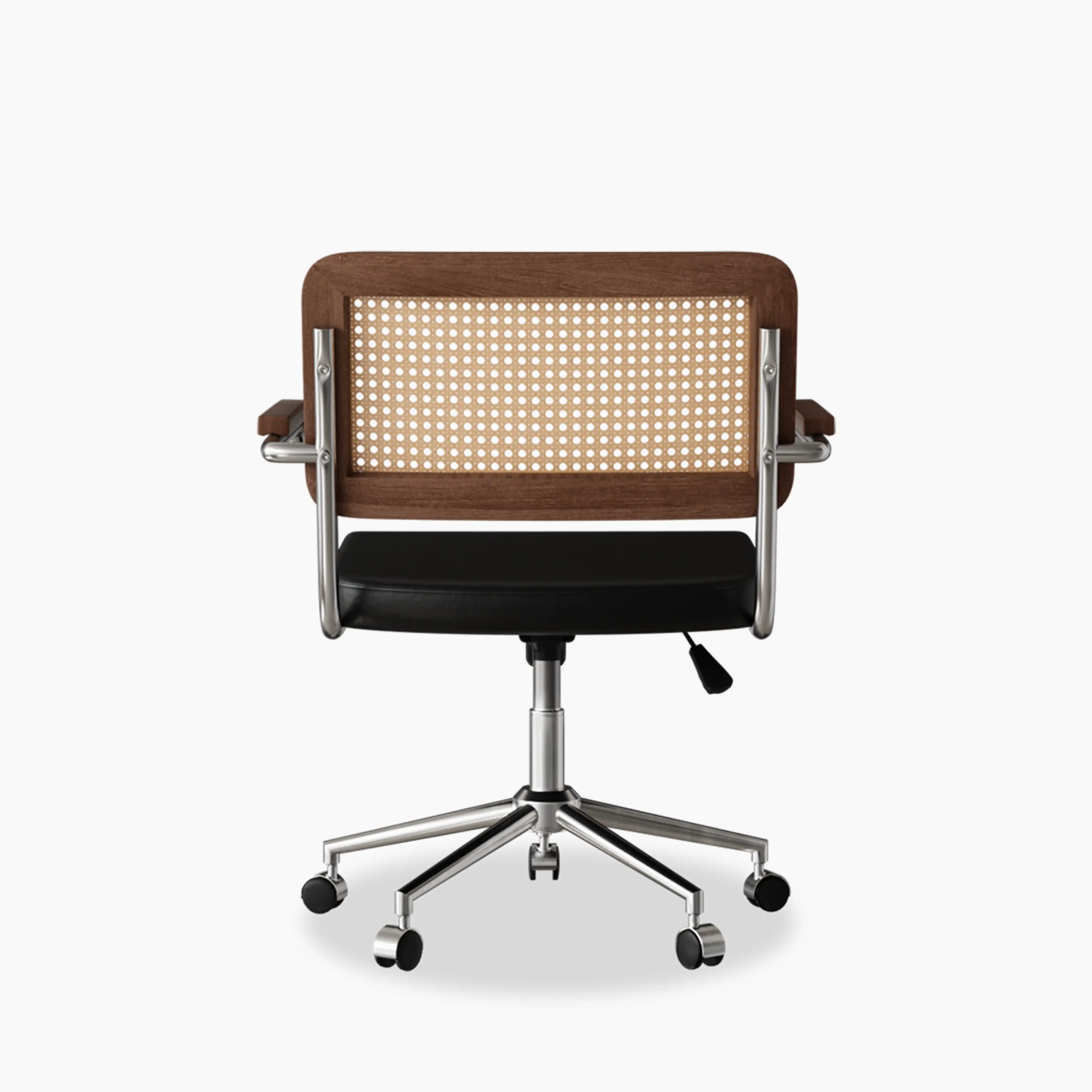 Kenton Office Chair | Vintage Black Faux Leather & Chrome - Image 5