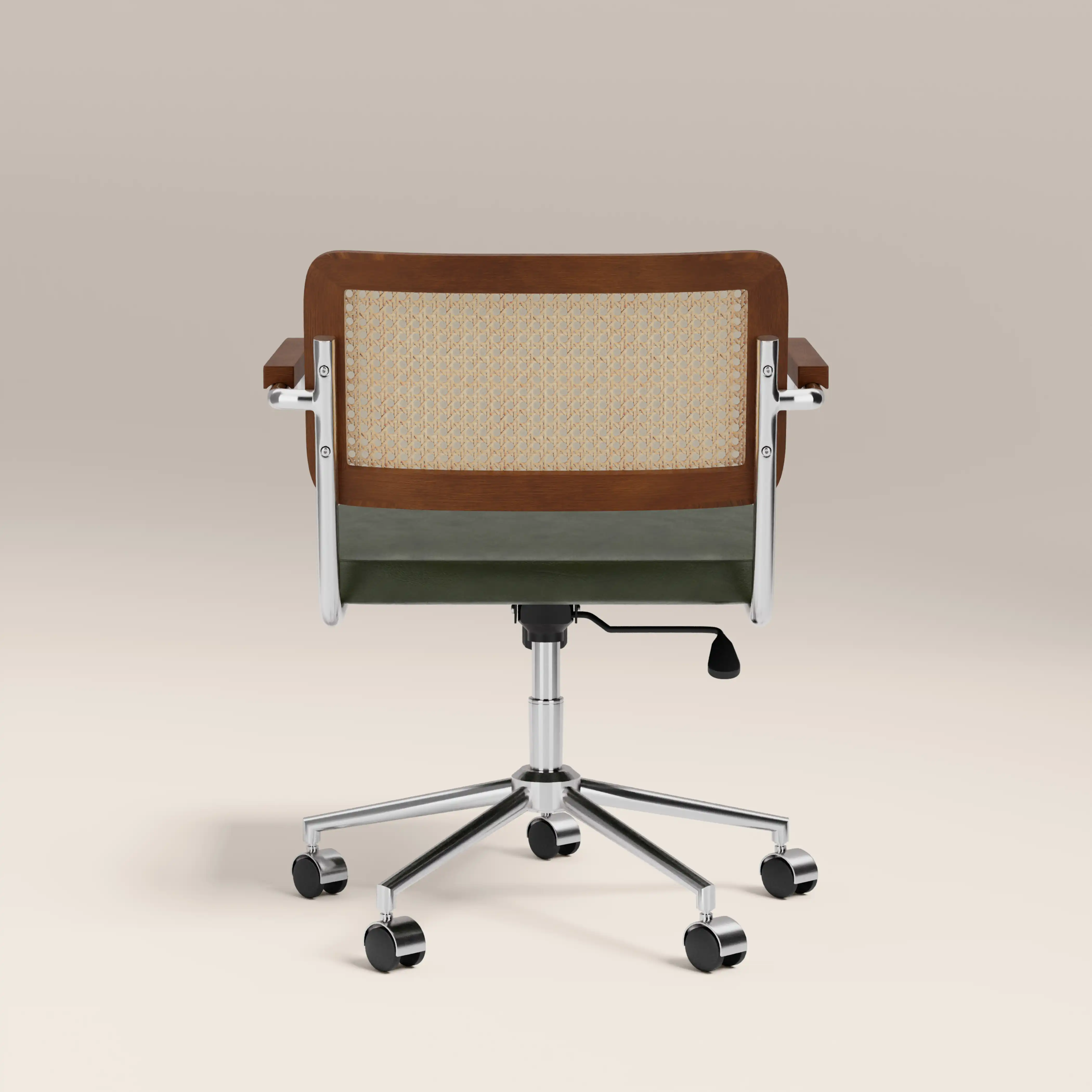 Kenton Office Chair | Vintage Green Faux Leather & Chrome - Image 6
