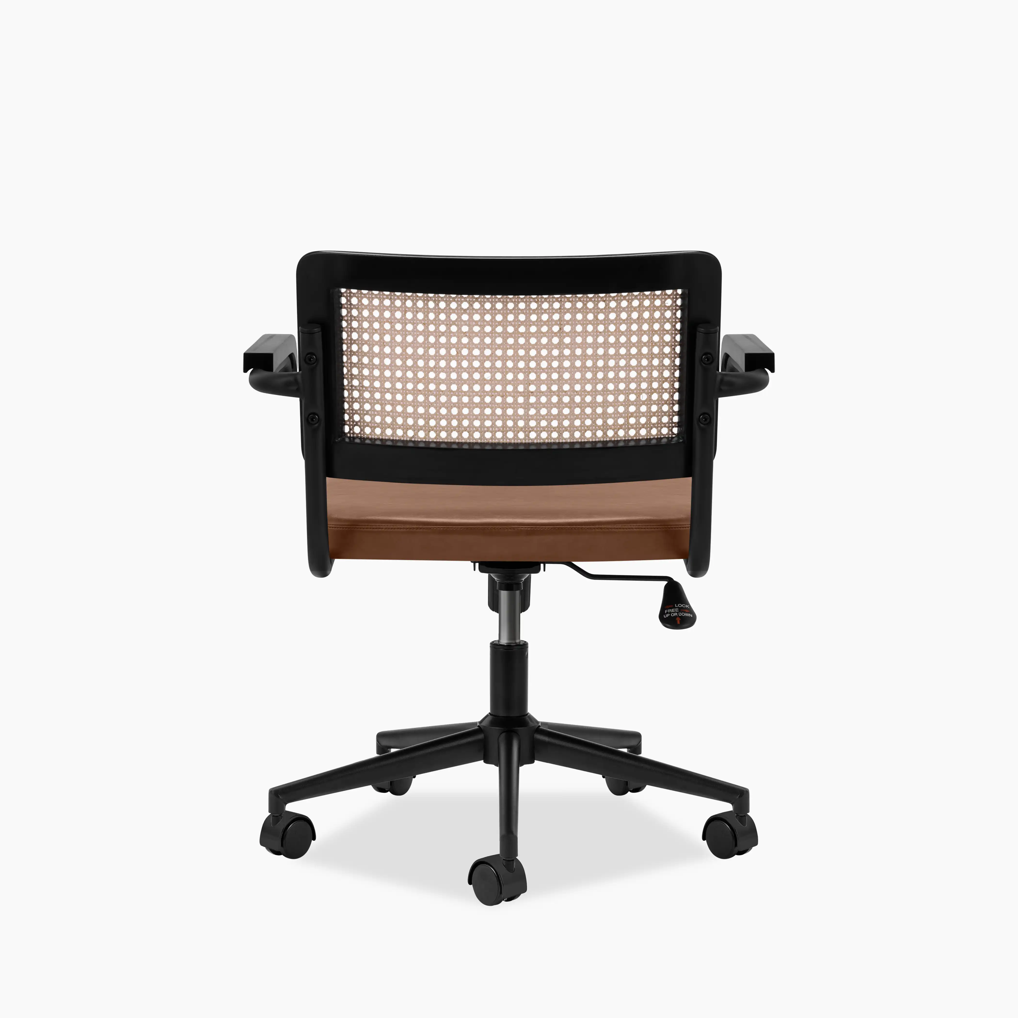 Kenton Office Chair | Vintage Tan Faux Leather & Black - Image 6