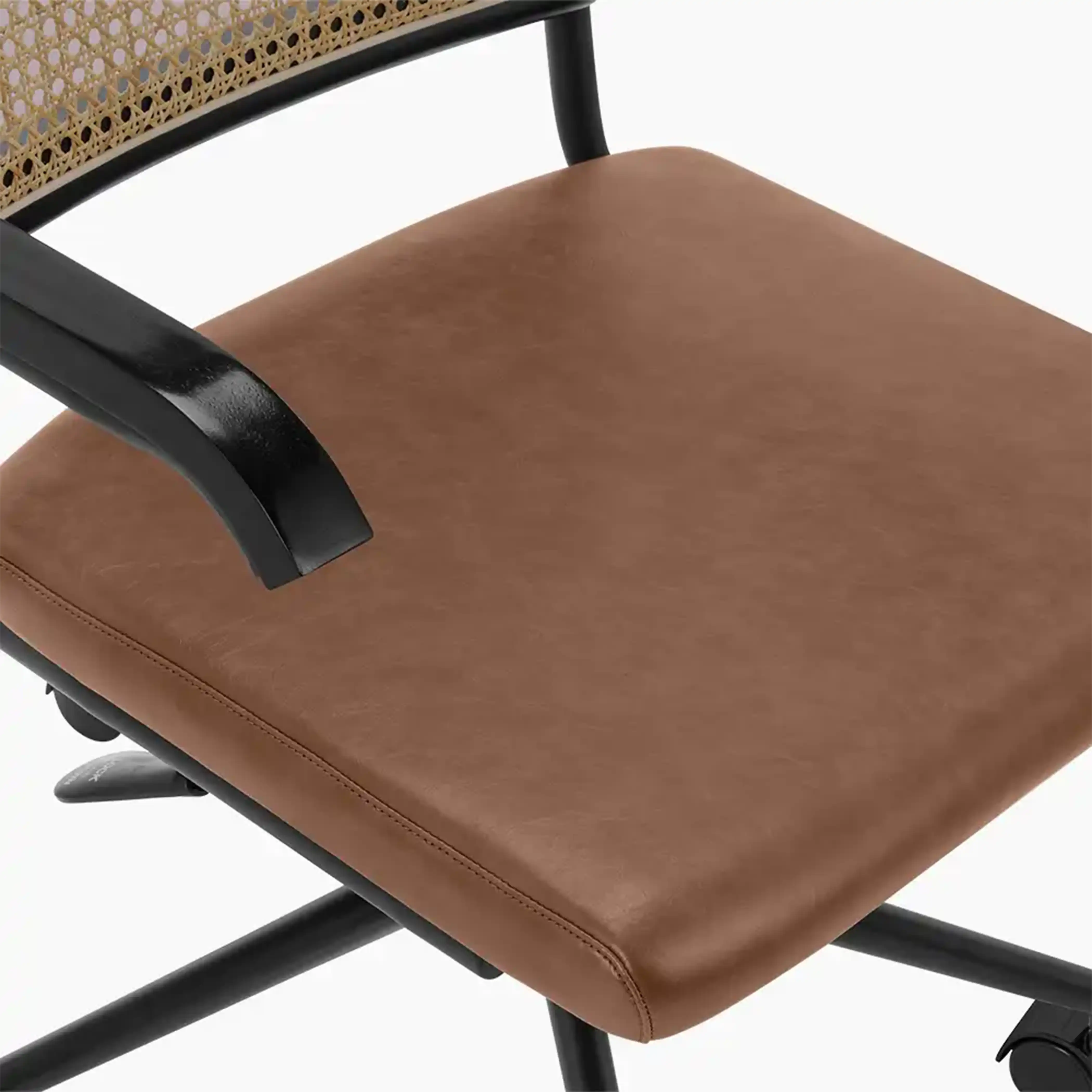 Kenton Office Chair | Vintage Tan Faux Leather & Black - Image 8