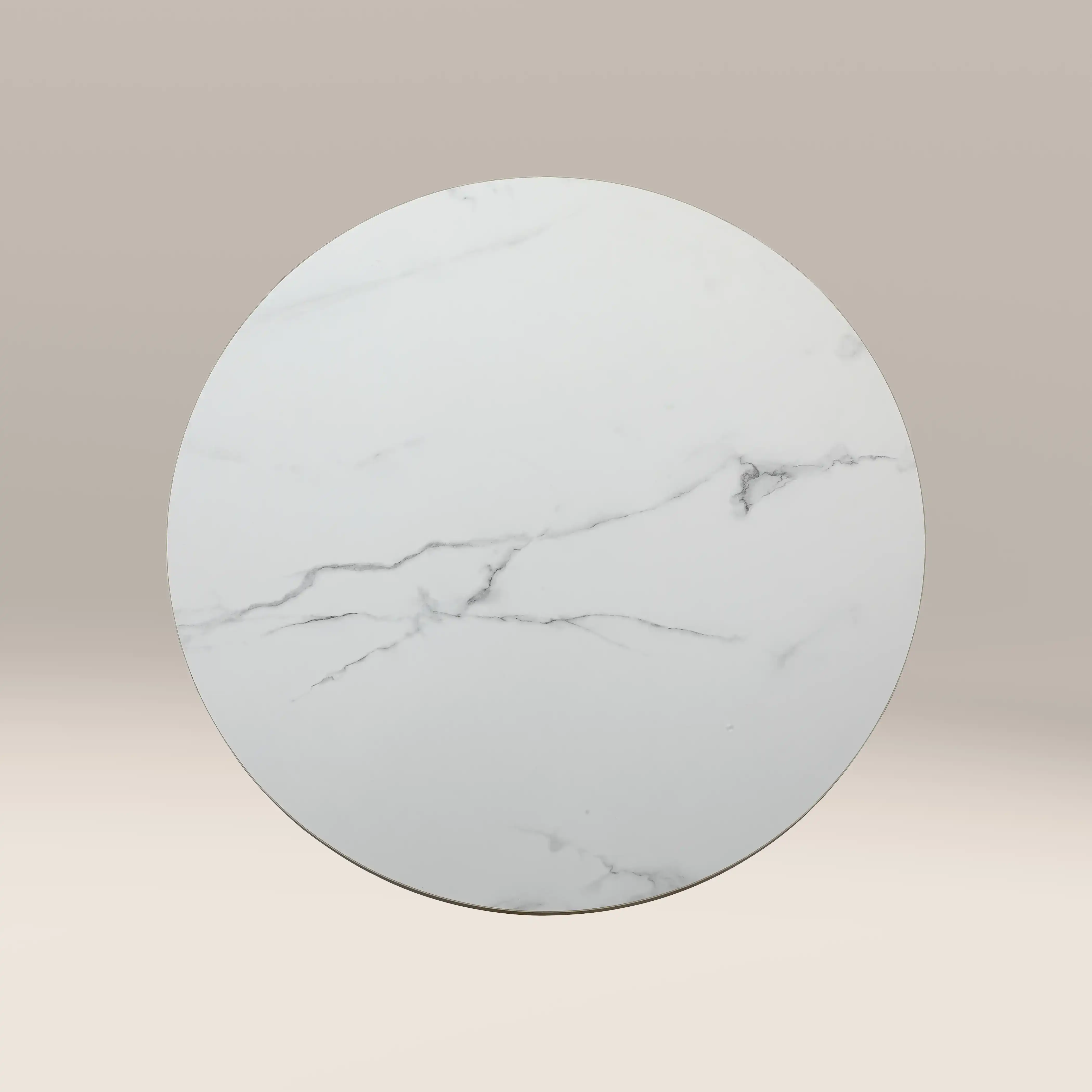 Rafferty 2 Seat Round Cafe Table | White Marble Effect & Black - Image 2