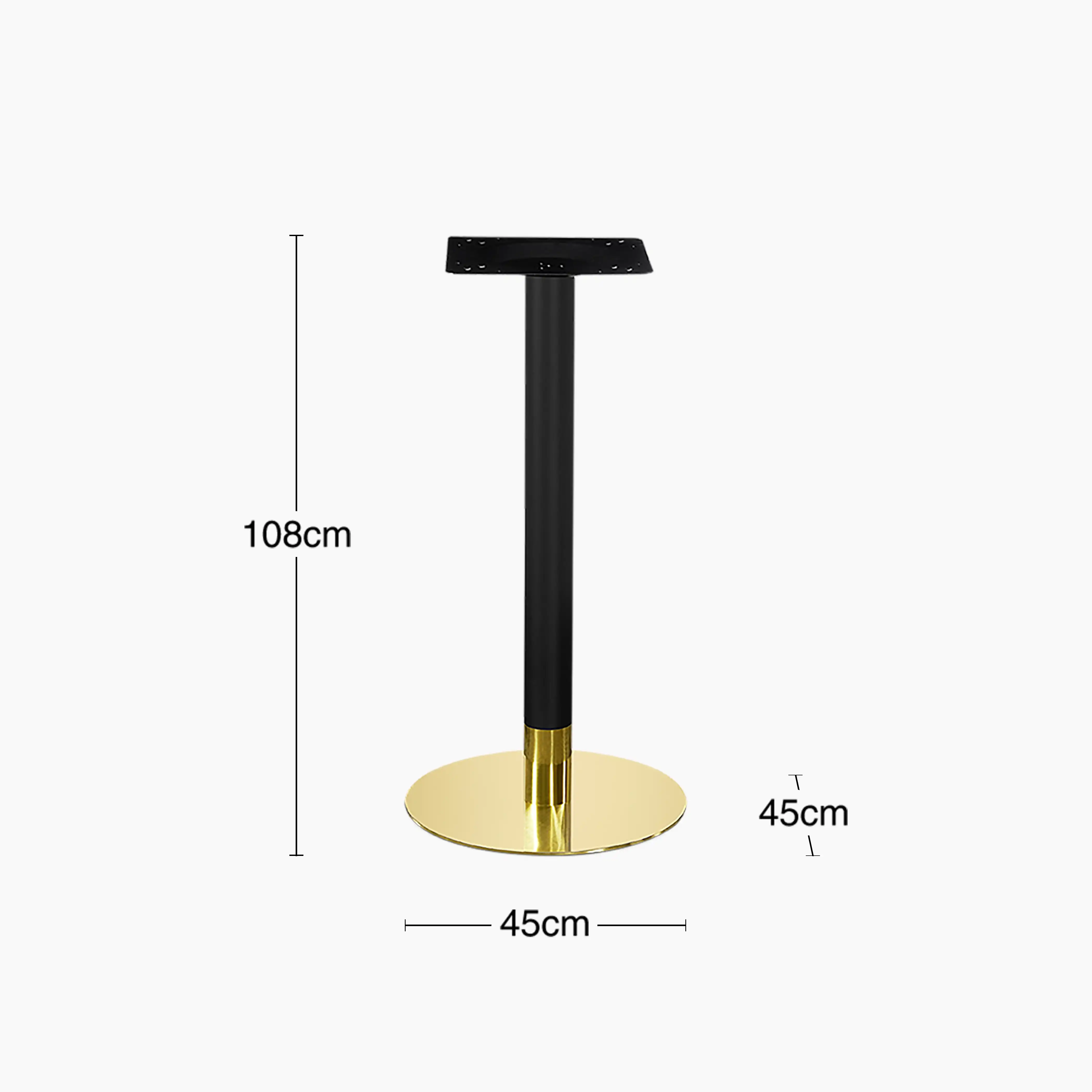 Kinsley Round Bar Table Base | Black & Brass - Image 2