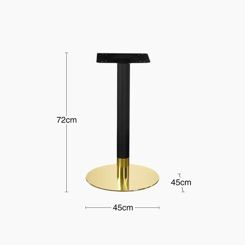 Kinsley Round Dining Table Base | Black & Brass - Image 3
