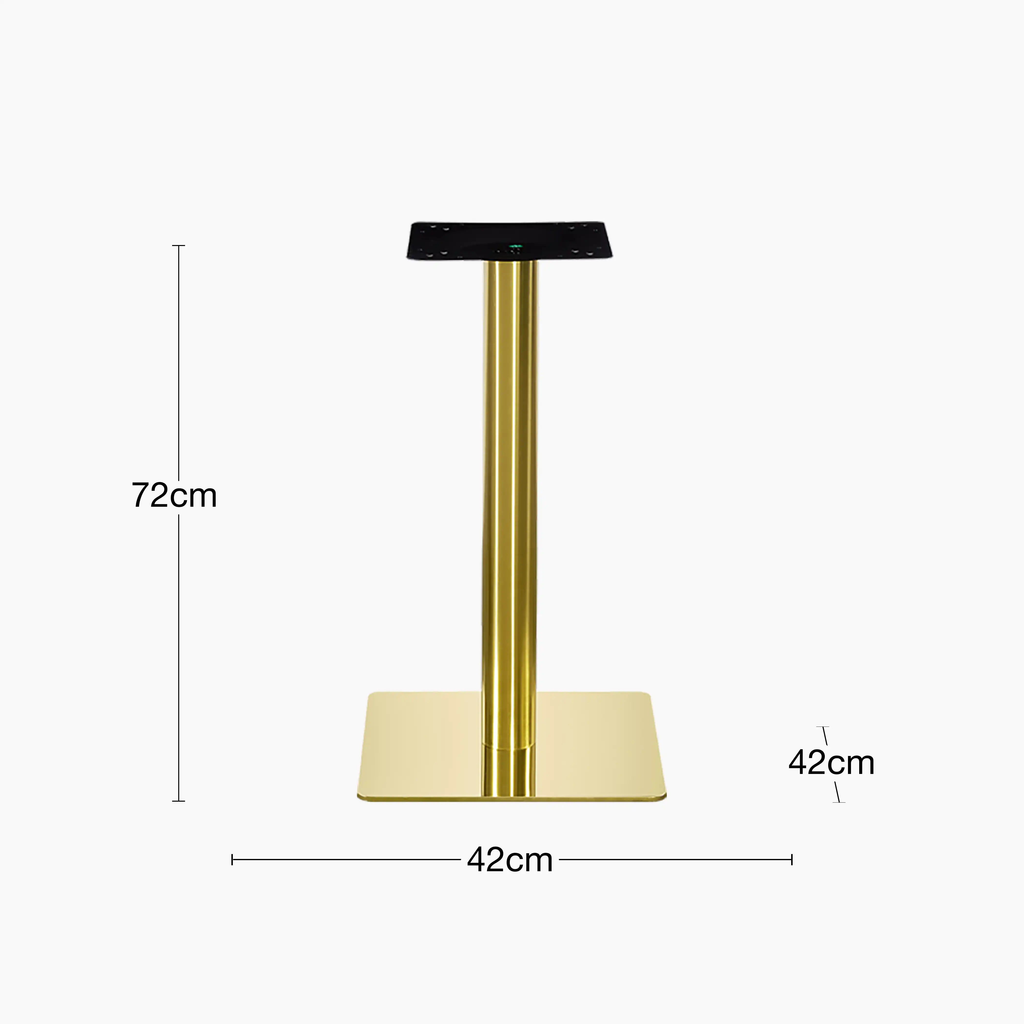 Kinsley Square Dining Table Base | Brass - Image 2