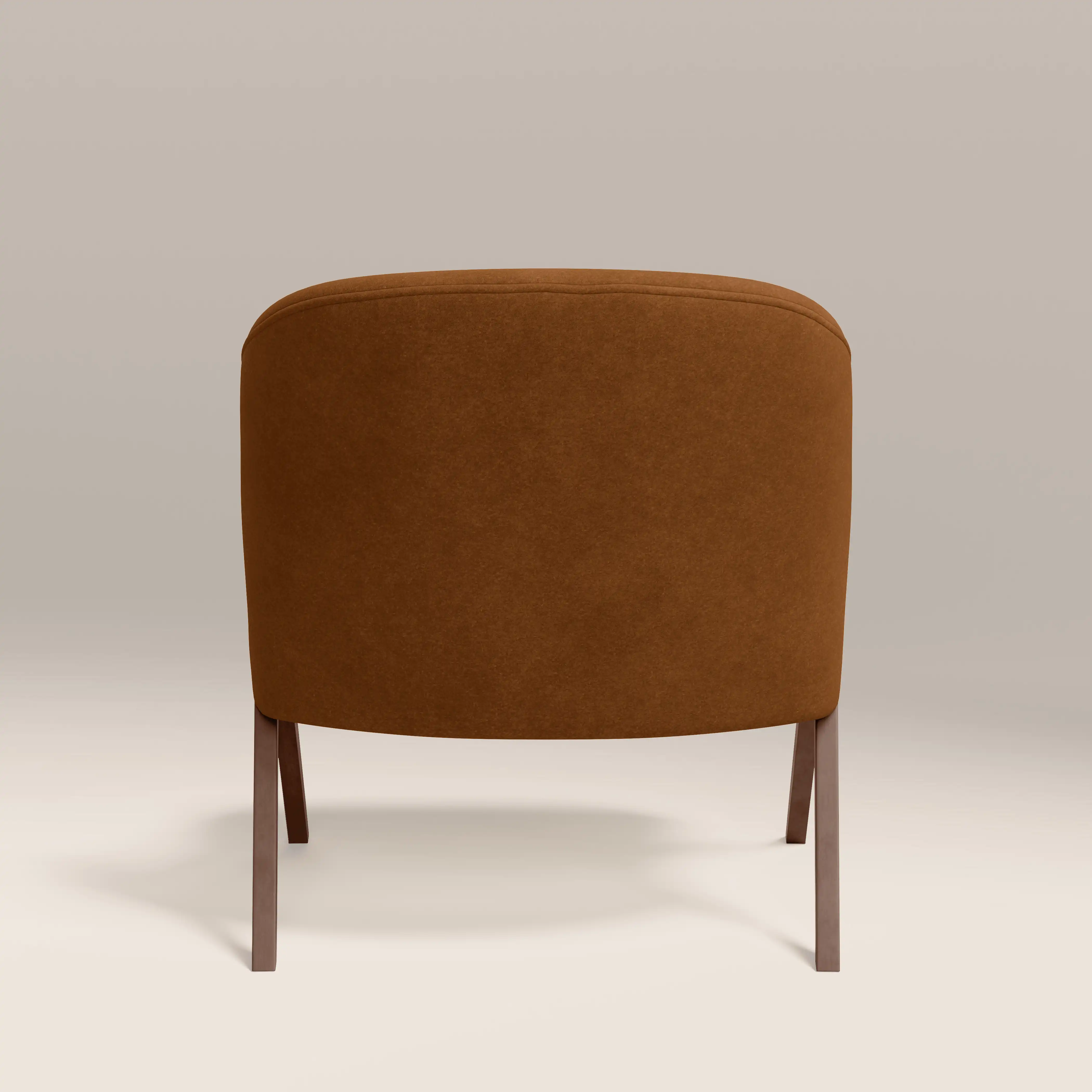 Kira Accent Chair | Caramel Brown Sustainable Mohair Velvet & Walnut - Image 7