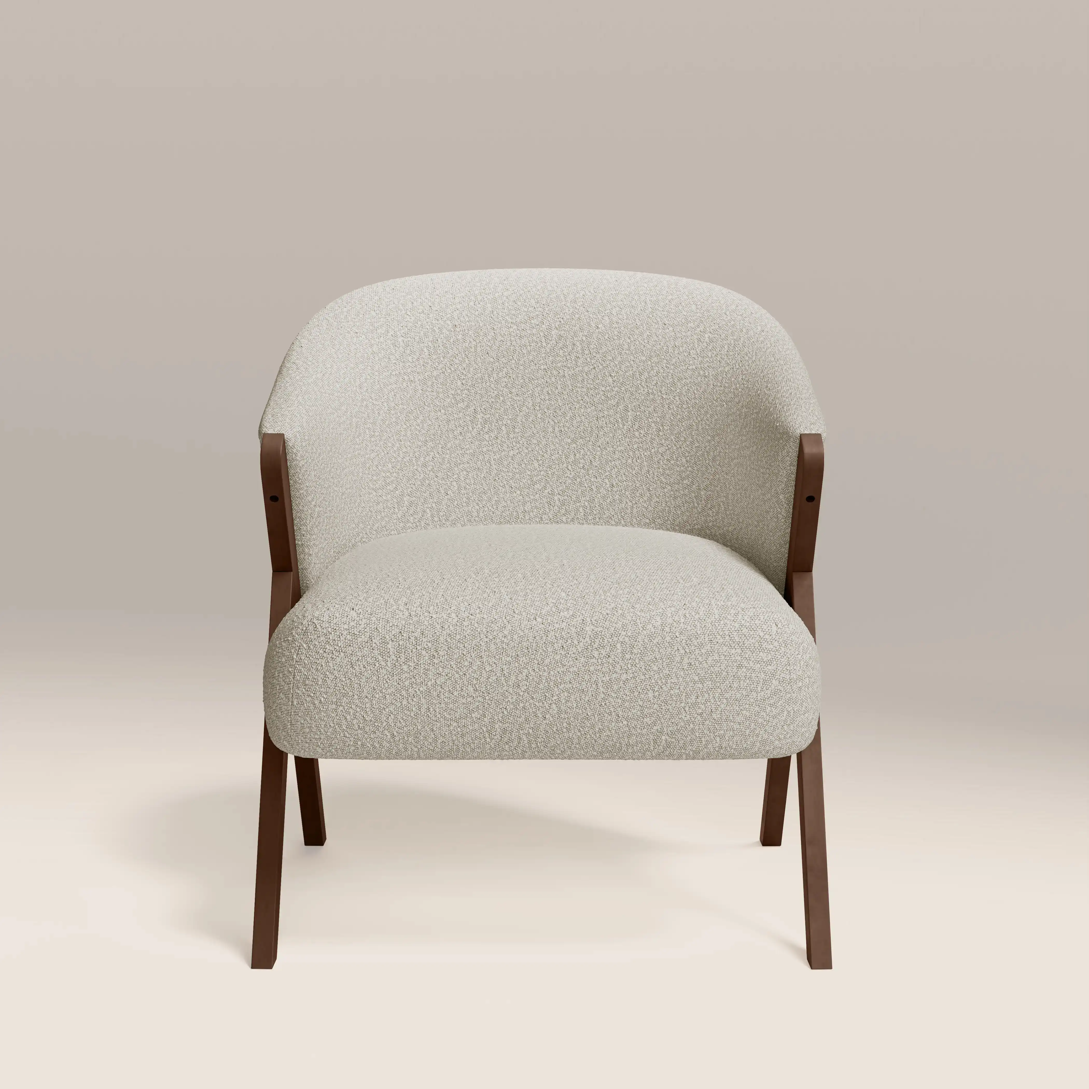 Kira Accent Chair | Speckled Stone Sustainable Boucle & Walnut - Image 4