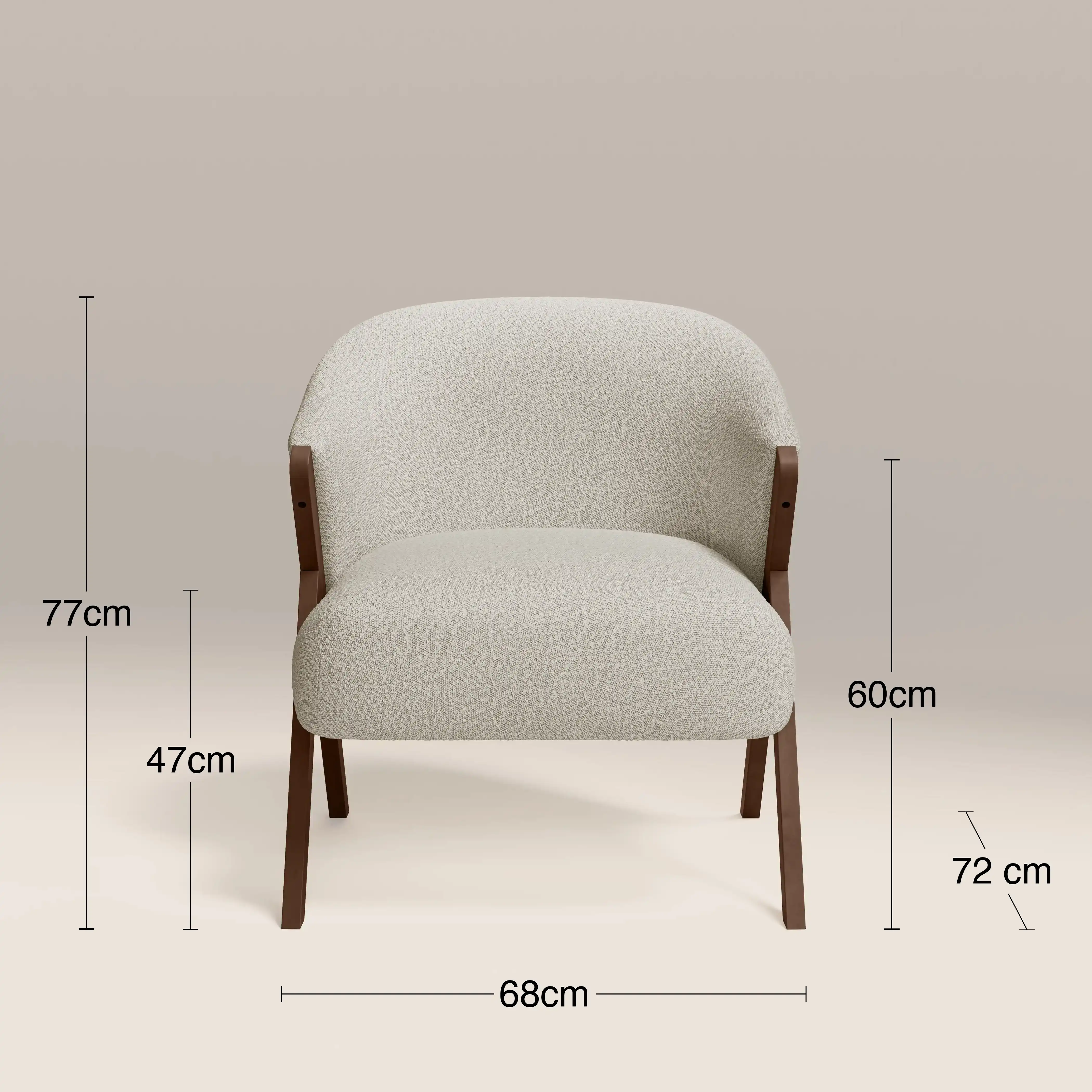 Kira Accent Chair | Speckled Stone Sustainable Boucle & Walnut - Image 8
