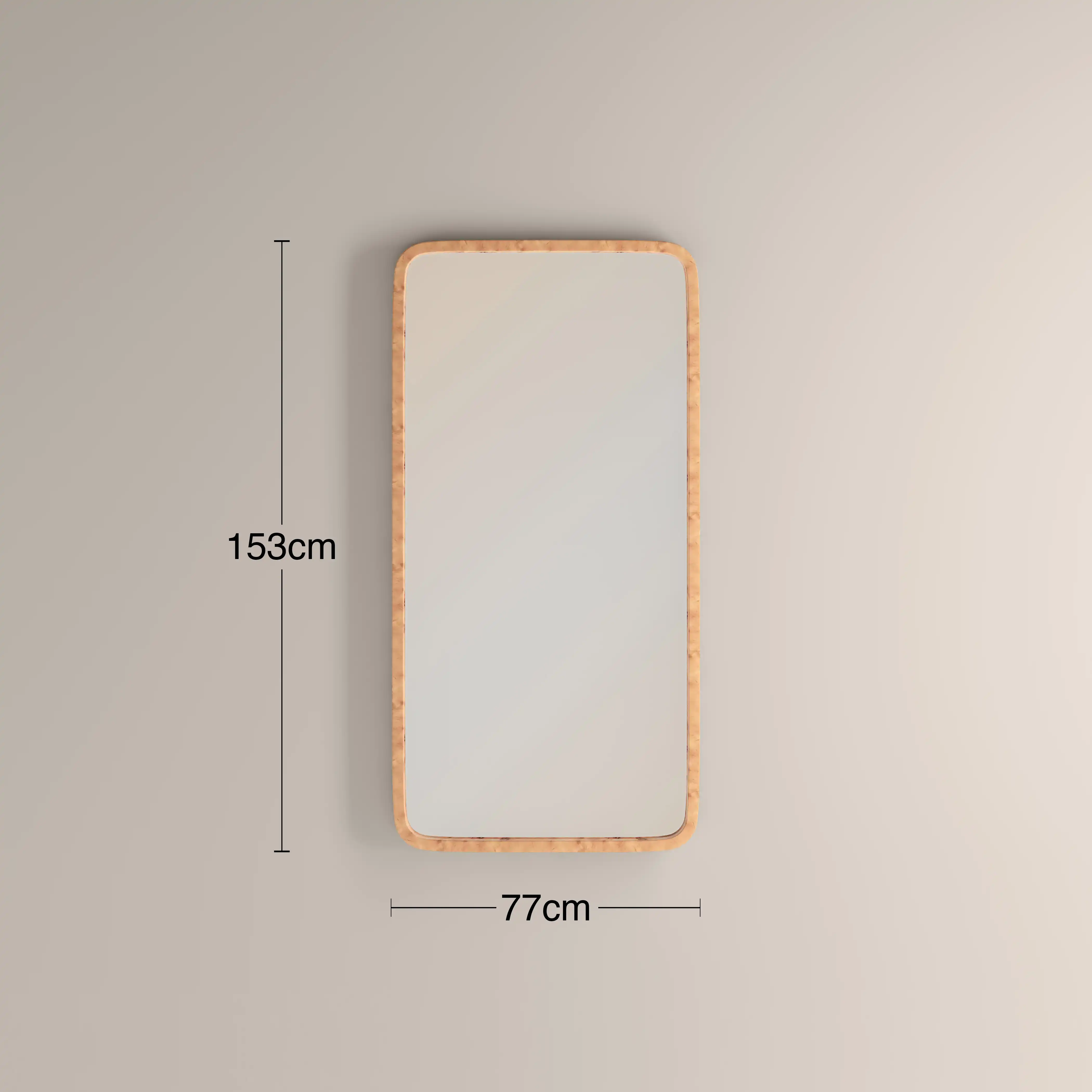 Kolson Rectangle Full Length Mirror, 153 x 77 cm | Burl Wood - Image 3