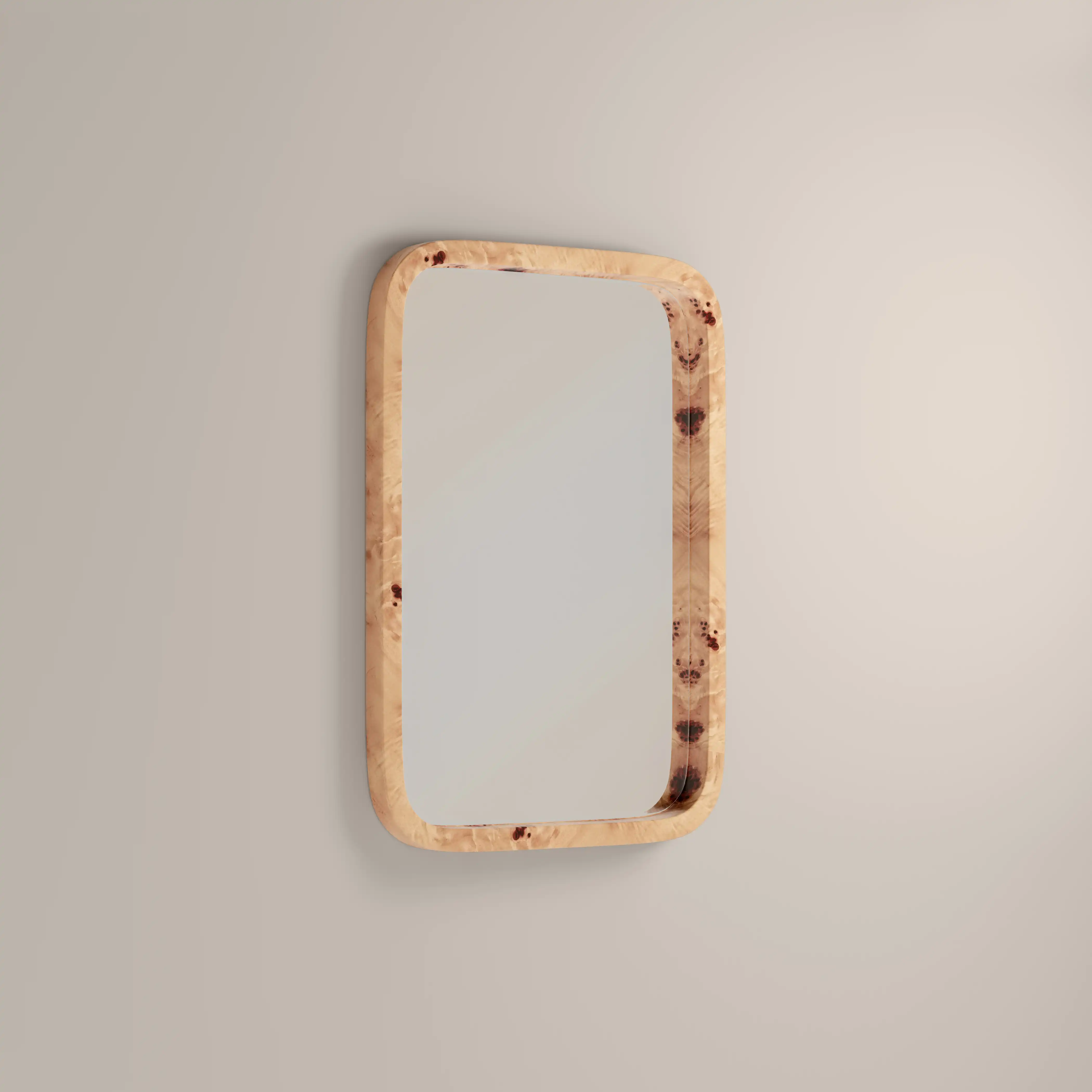 Kolson Rectangle Wall Mirror,  76 x 53 cm| Burl Wood - Image 3