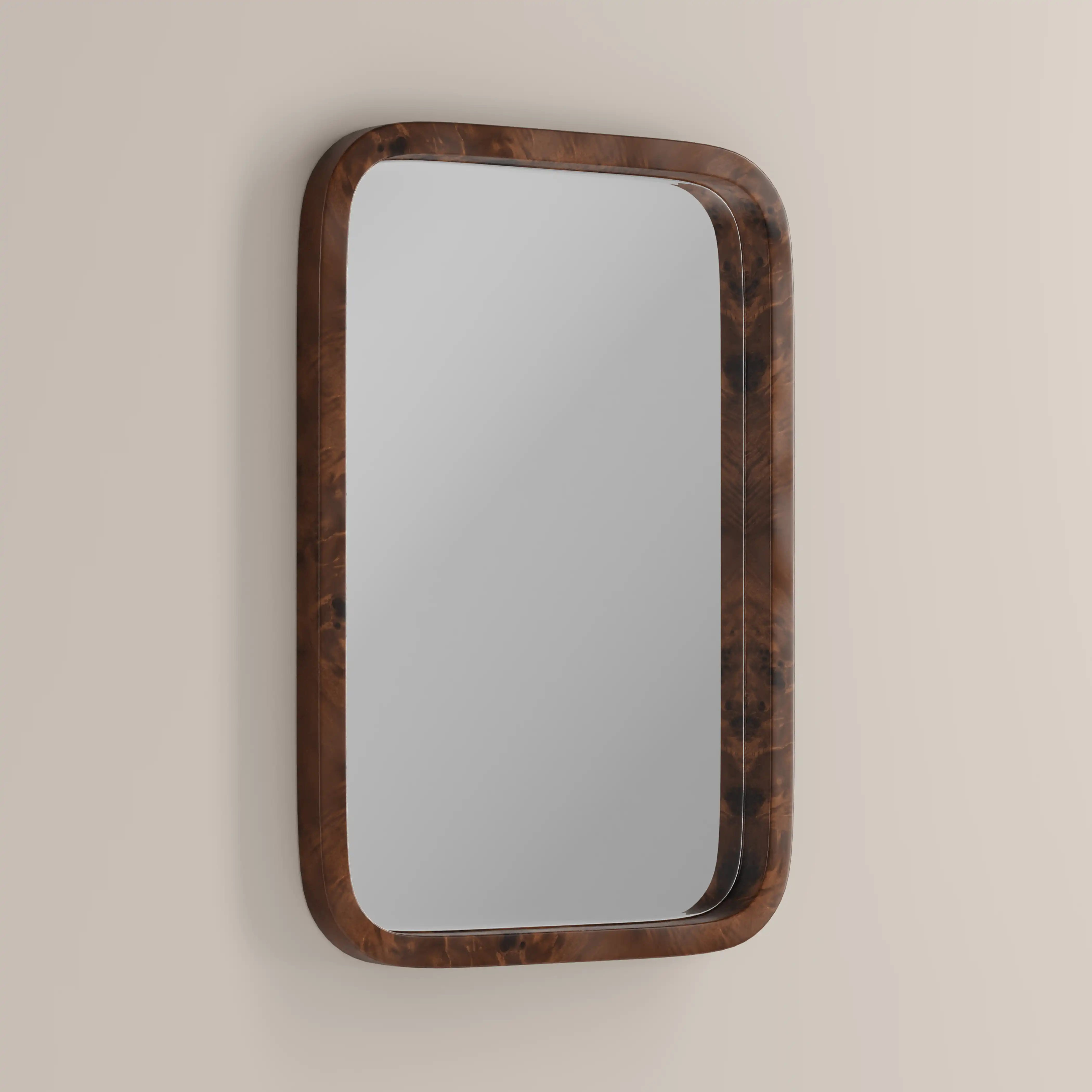Kolson Rectangle Wall Mirror, 76 x 53 cm | Walnut Burl Wood - Image 2