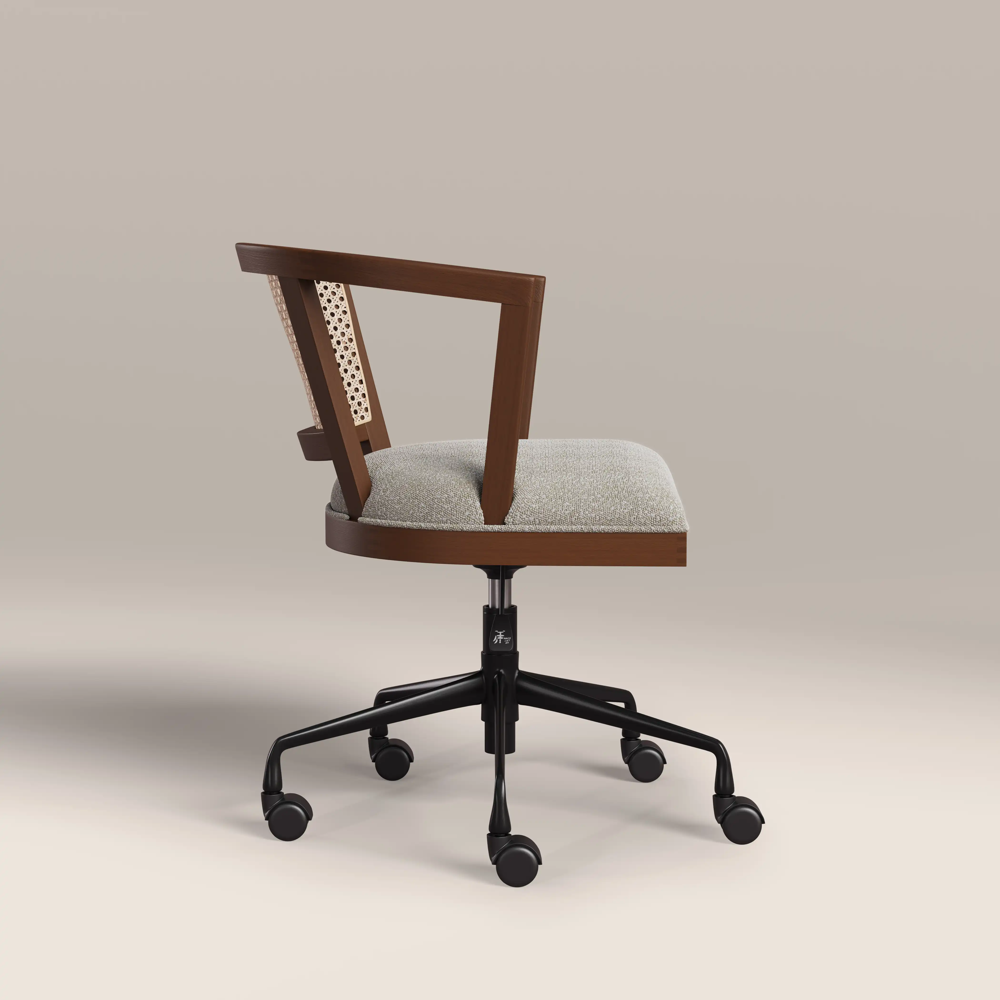 Lana Office Chair | Speckled Stone Sustainable Boucle & Walnut - Image 4