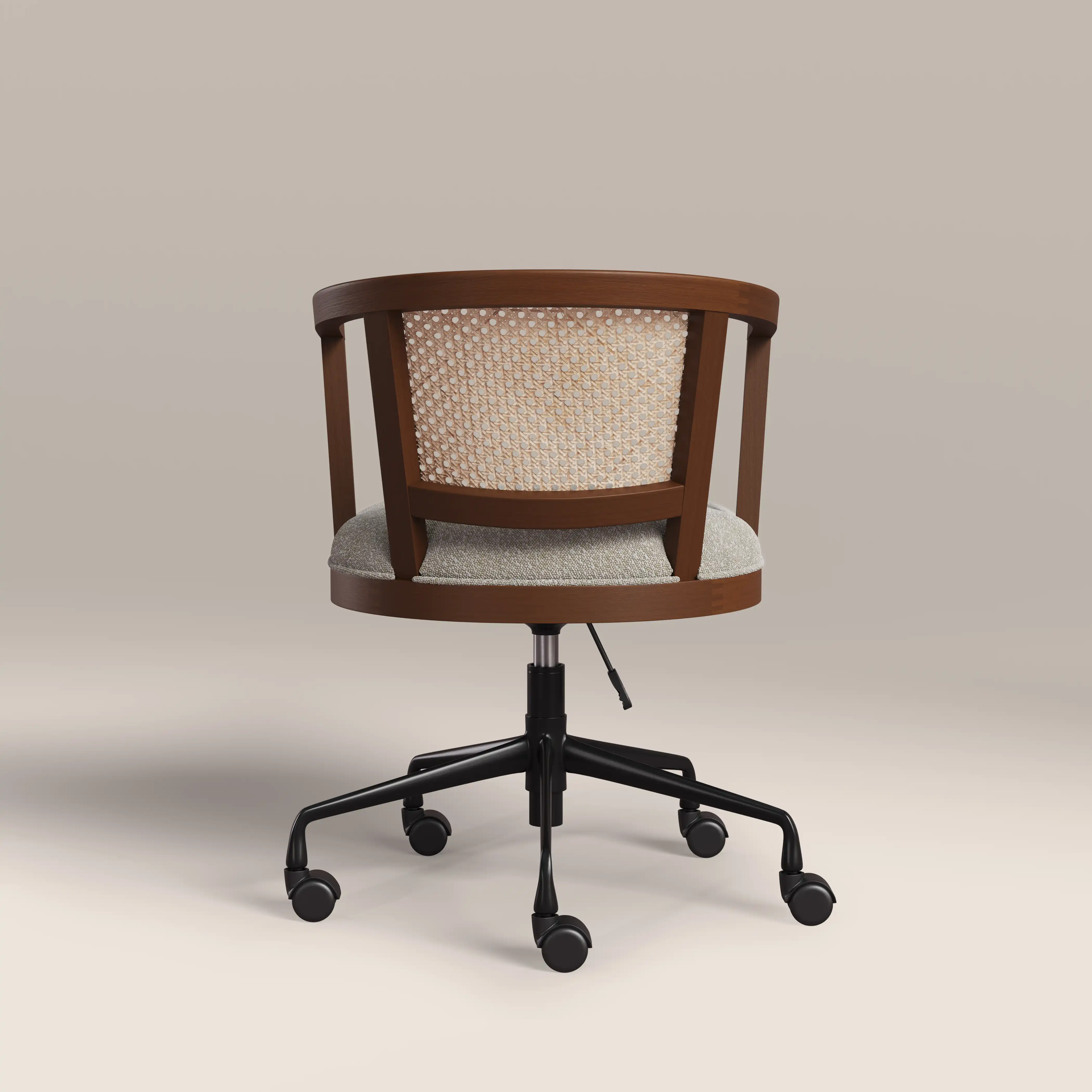 Lana Office Chair | Speckled Stone Sustainable Boucle & Walnut - Image 6
