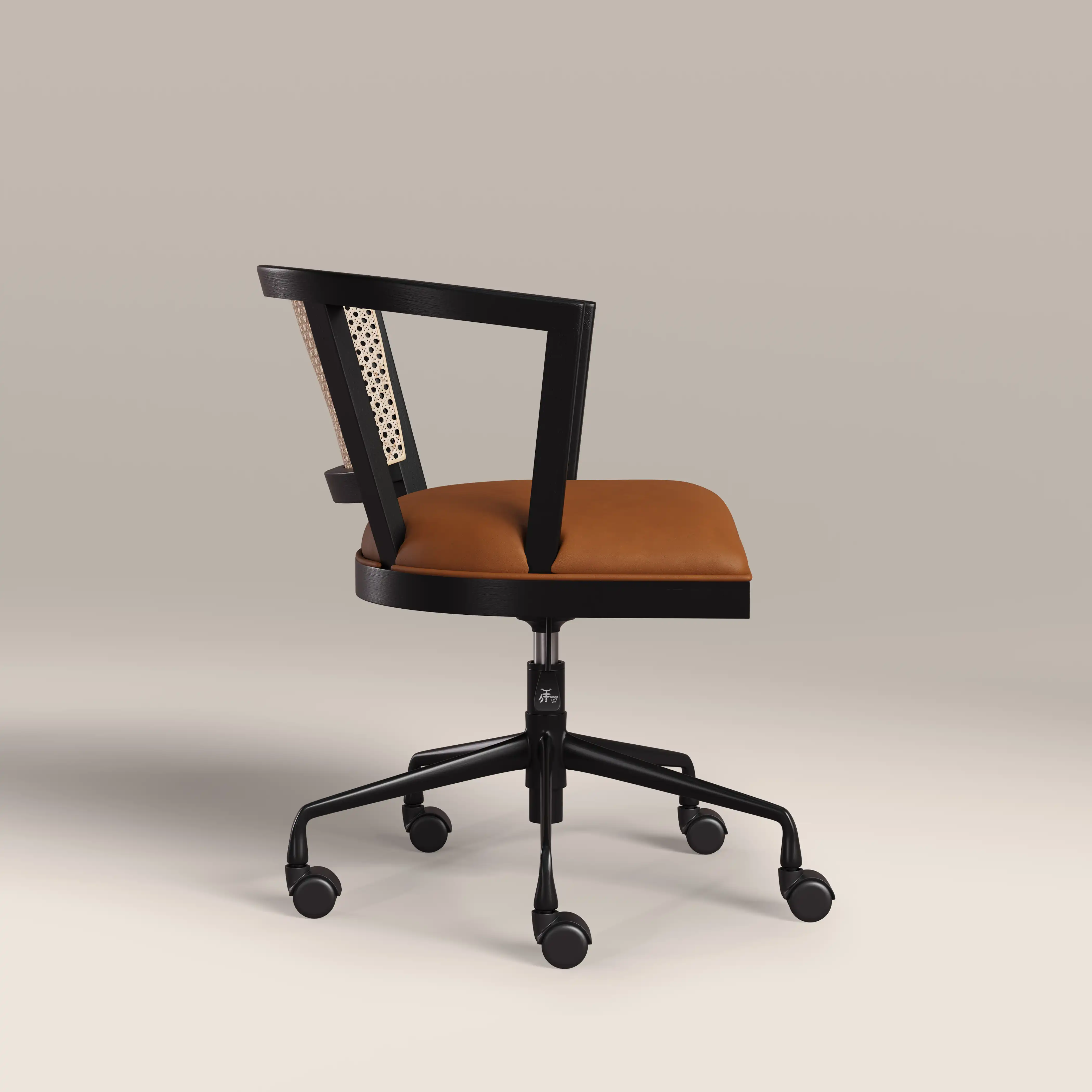 Lana Office Chair | Tuscan Tan Faux Leather & Black - Image 4