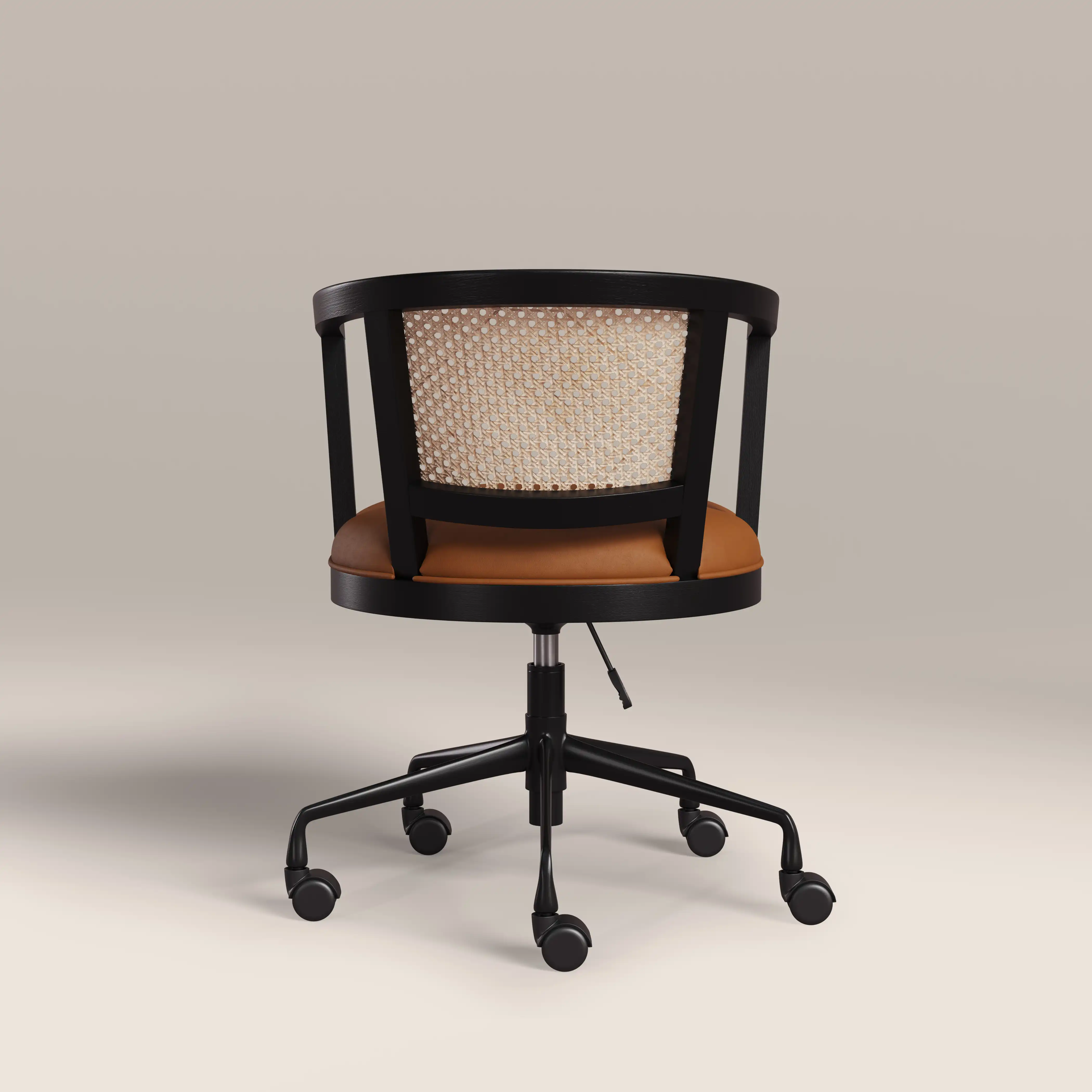 Lana Office Chair | Tuscan Tan Faux Leather & Black - Image 6