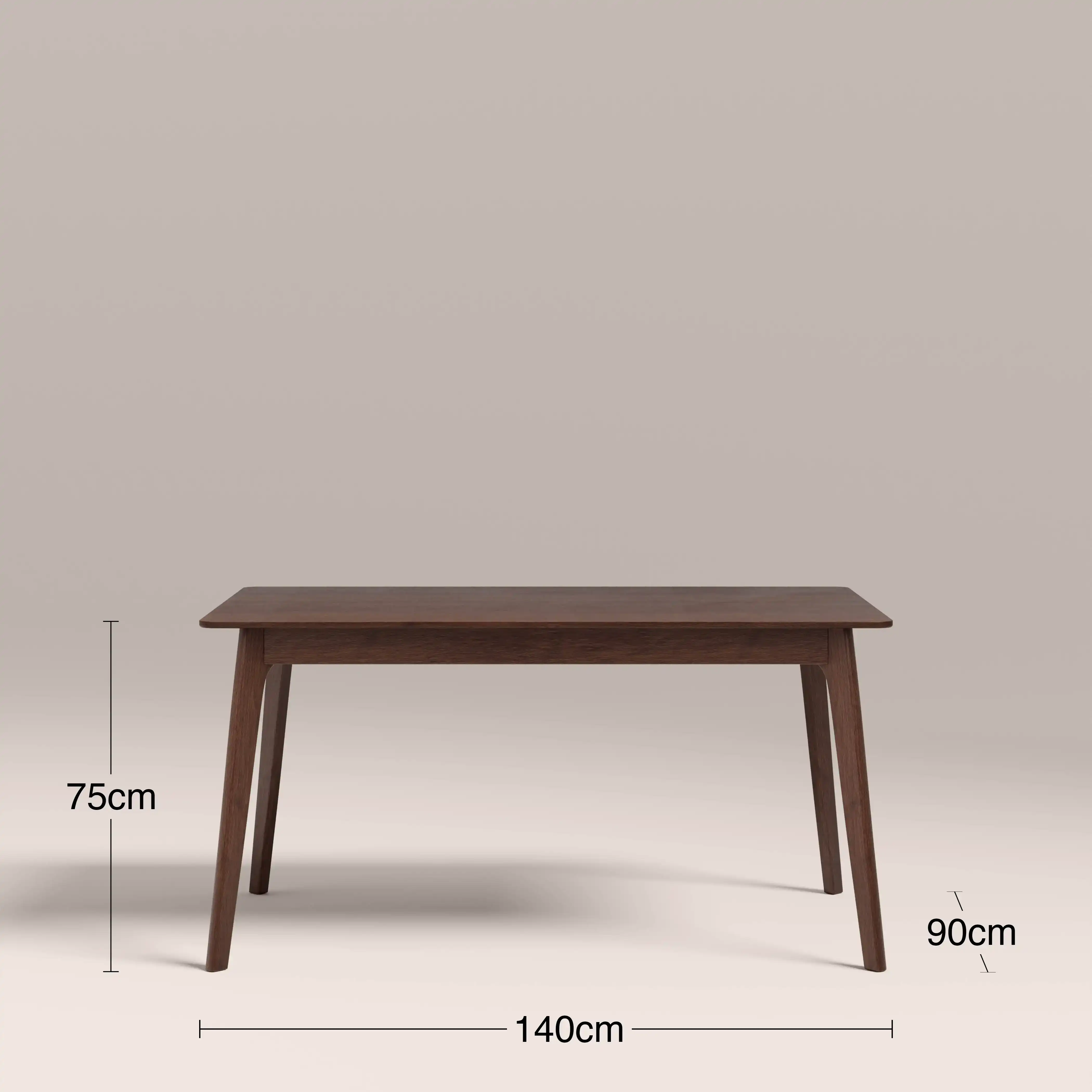 Landon 4 Seat Rectangle Wooden Dining Table | Walnut - Image 4