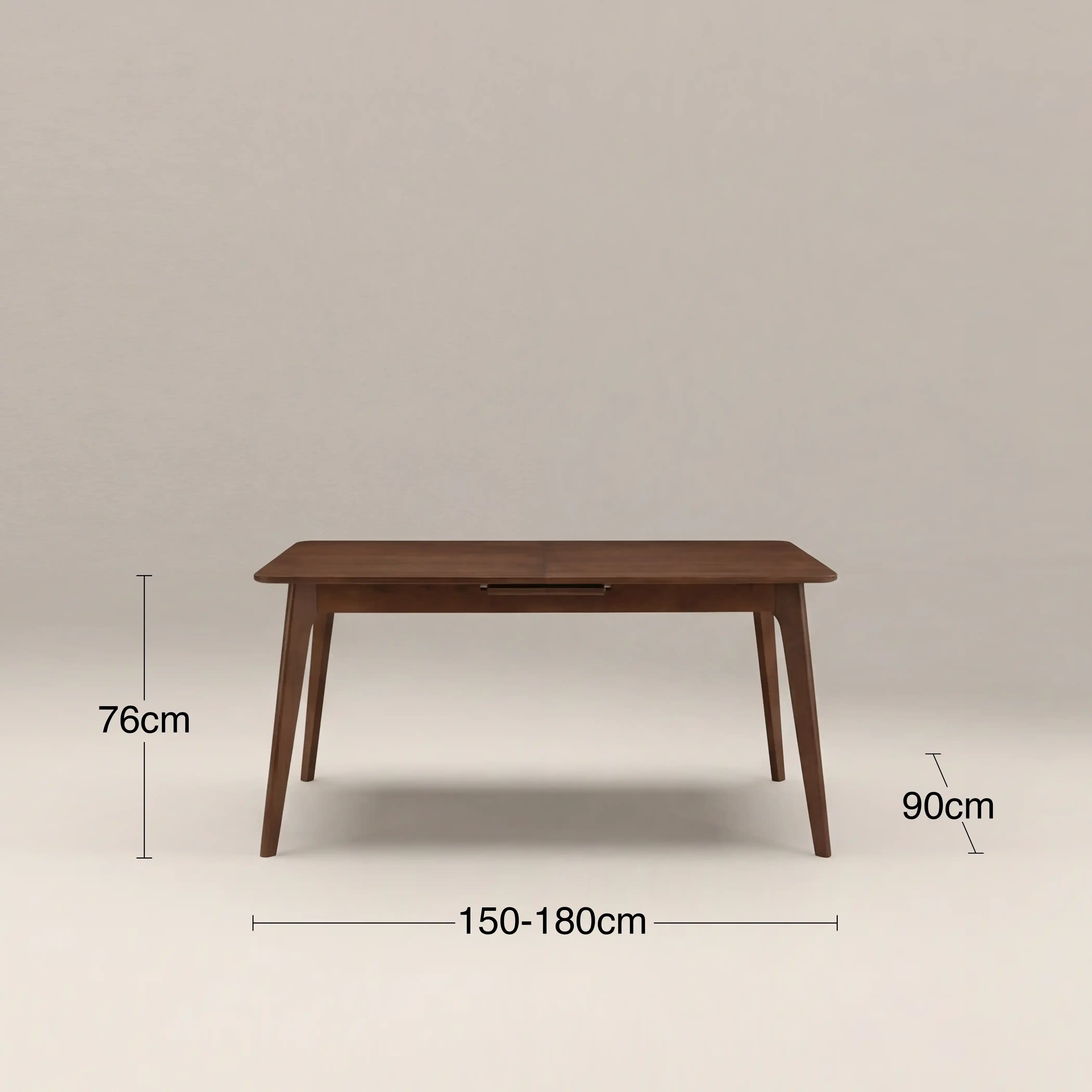 Landon 4-6 Seat Rectangle Wooden Extendable Dining Table | Walnut - Image 7