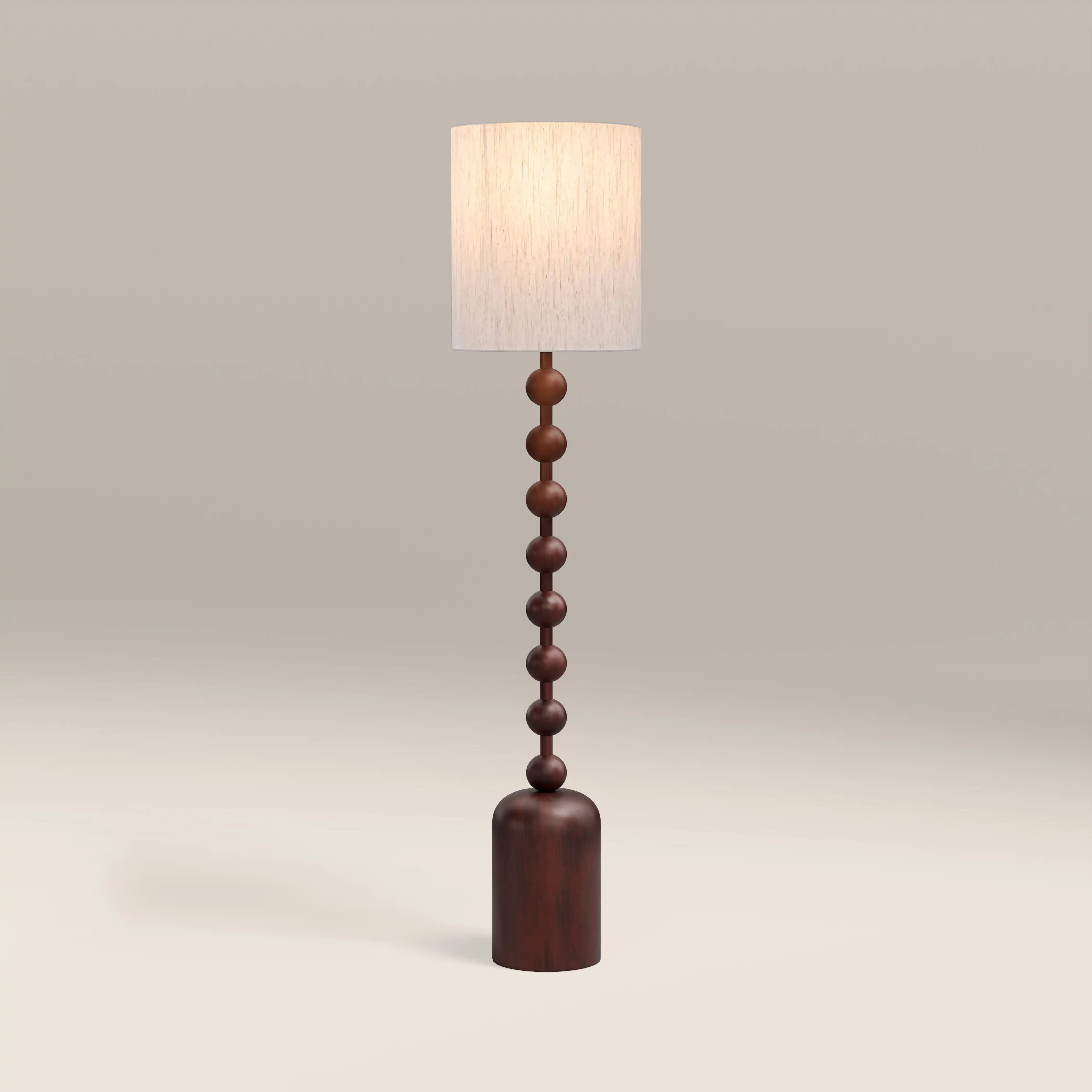 Latimer Floor Lamp | Natural Linen & Walnut - Image 3