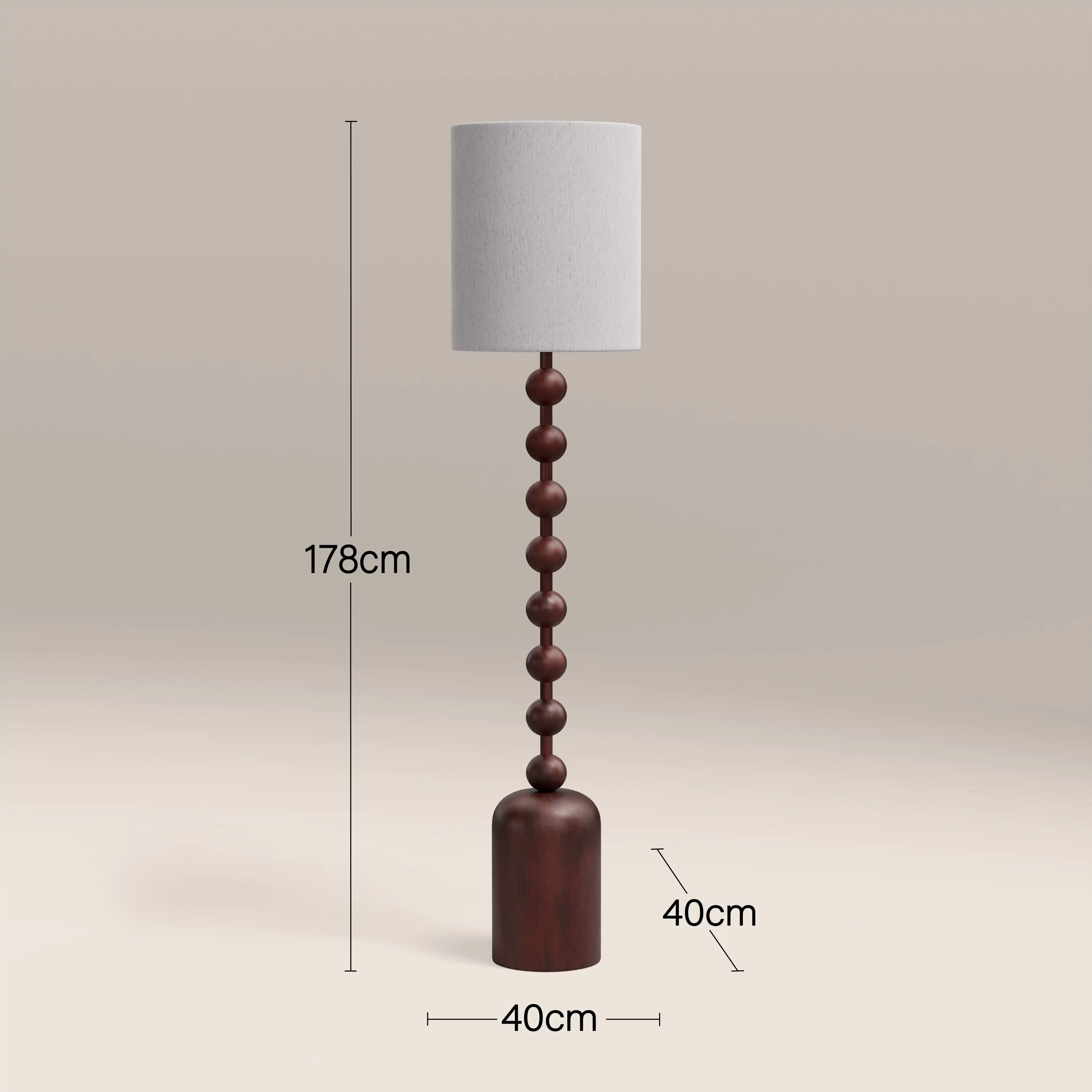 Latimer Floor Lamp | Natural Linen & Walnut - Image 4