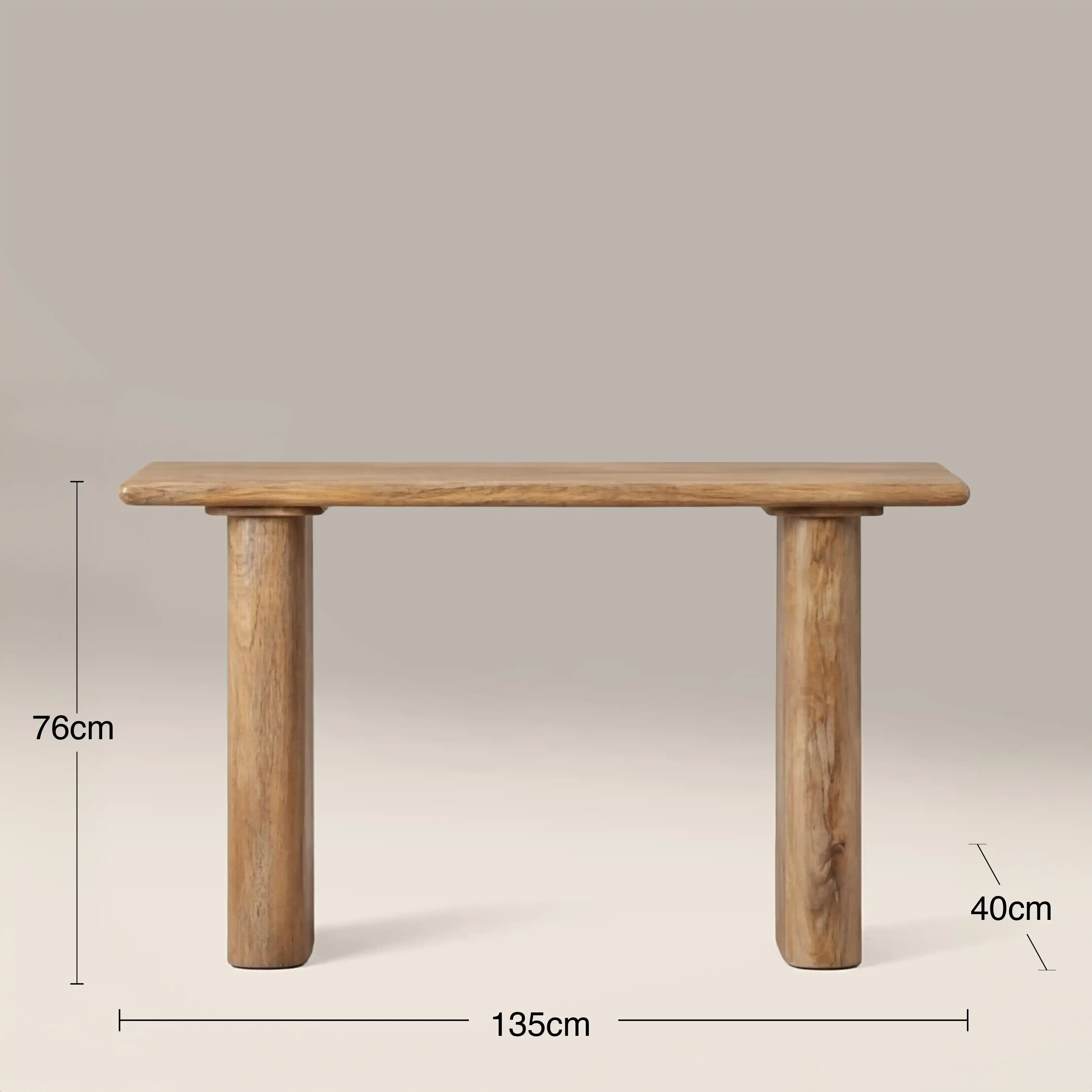 Ledbury Wooden Console Table | Dark Mango Wood - Image 6