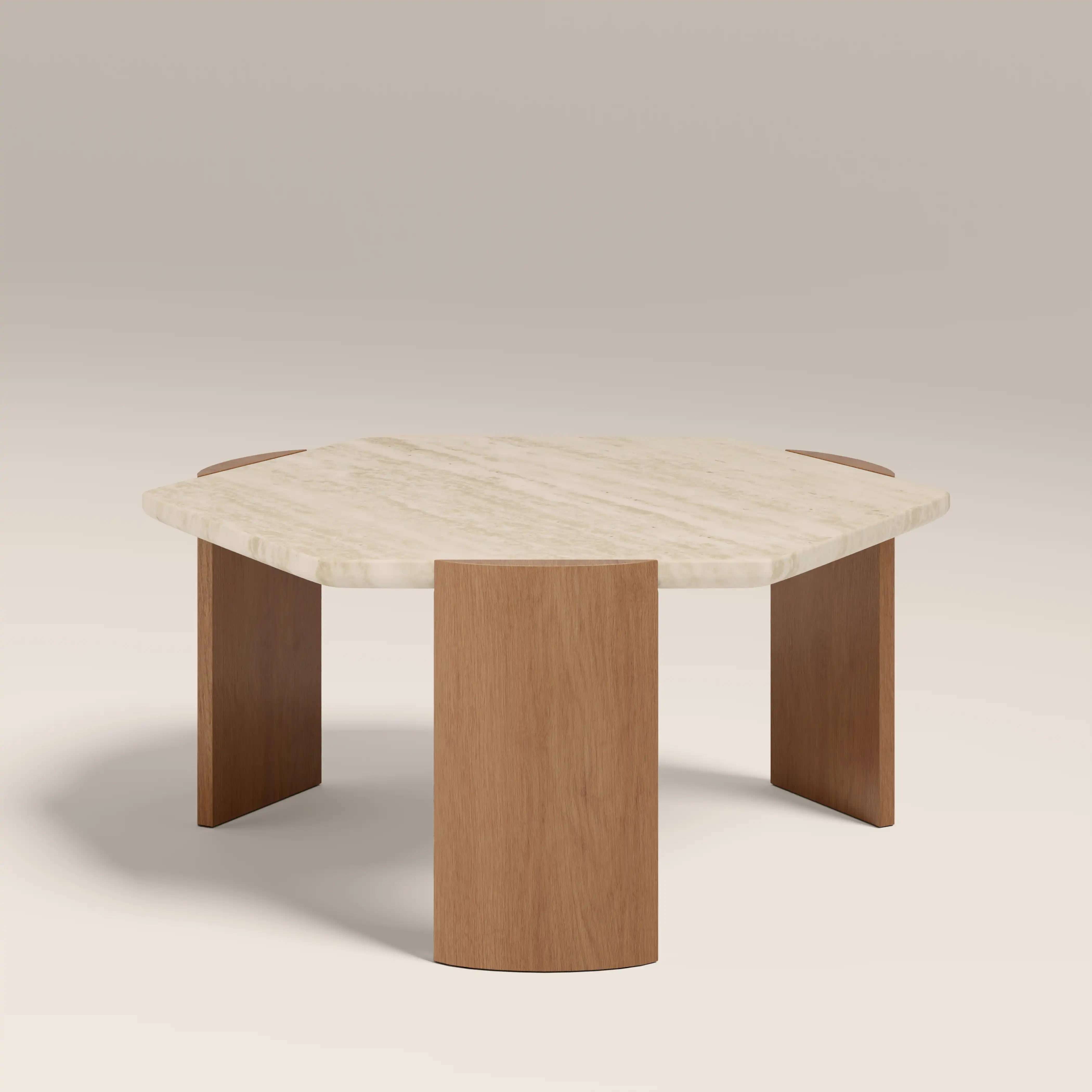 Leilani Coffee Table | Travertine & Oak - Image 2