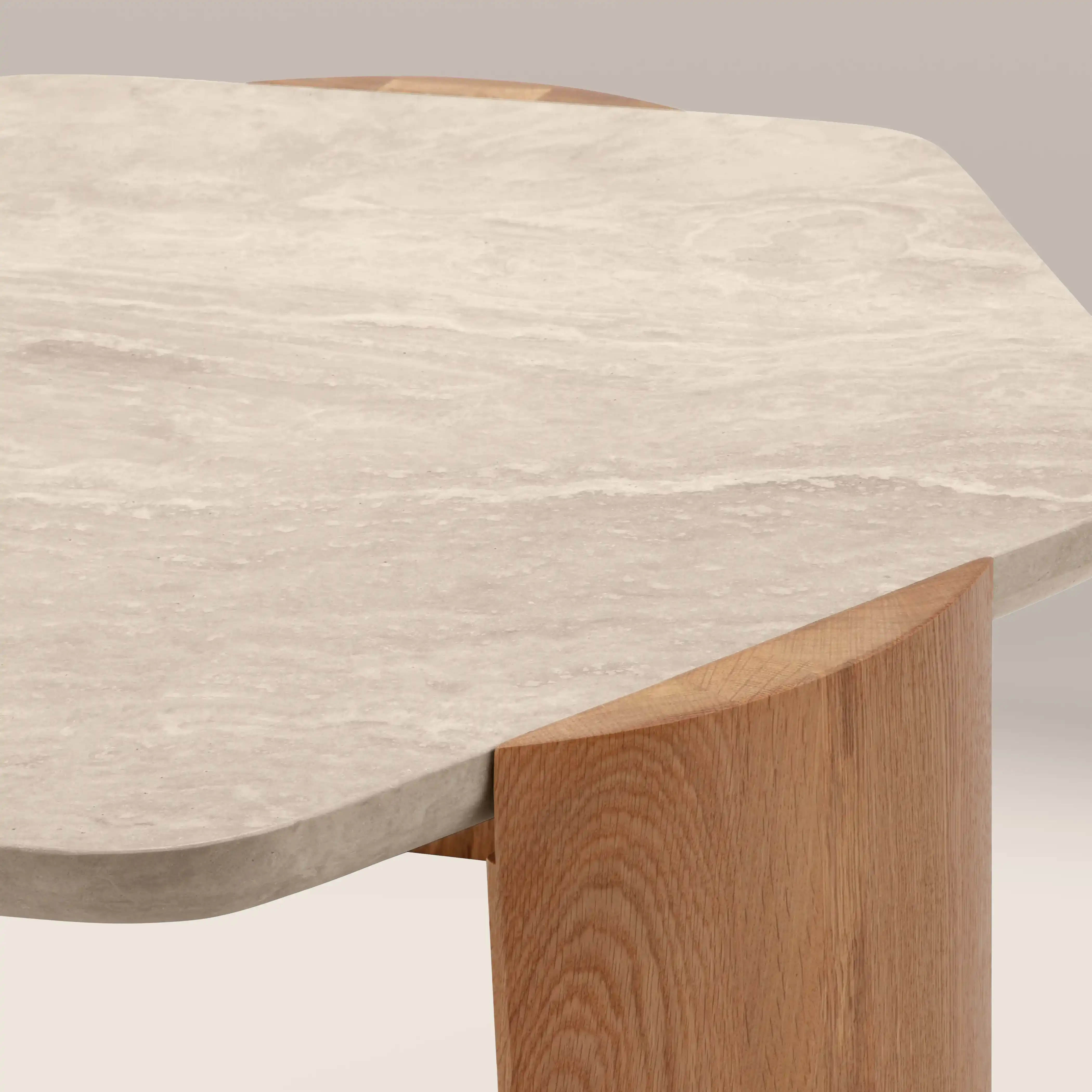 Leilani Coffee Table | Travertine & Oak - Image 6