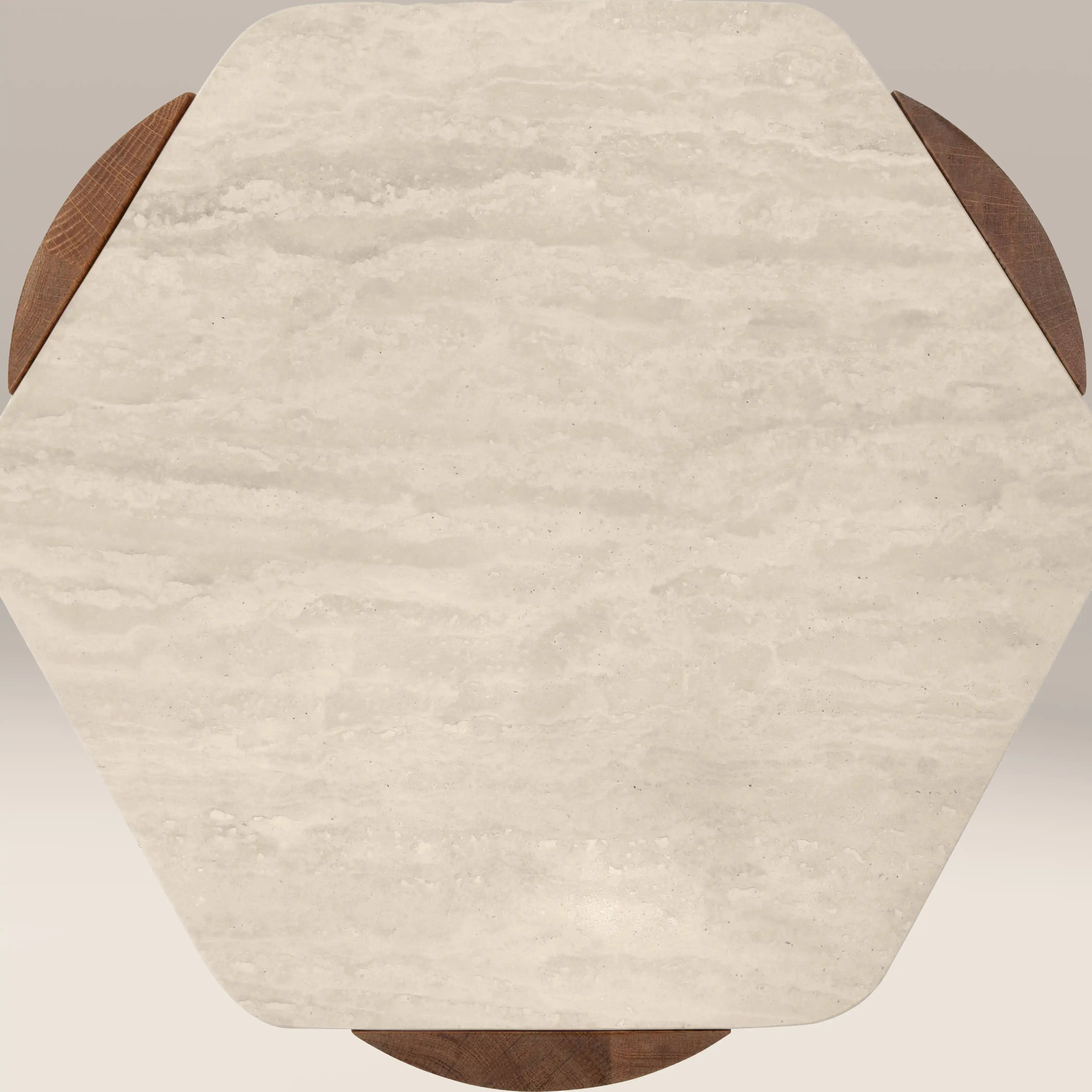 Leilani Side Table | Travertine & Oak - Image 4