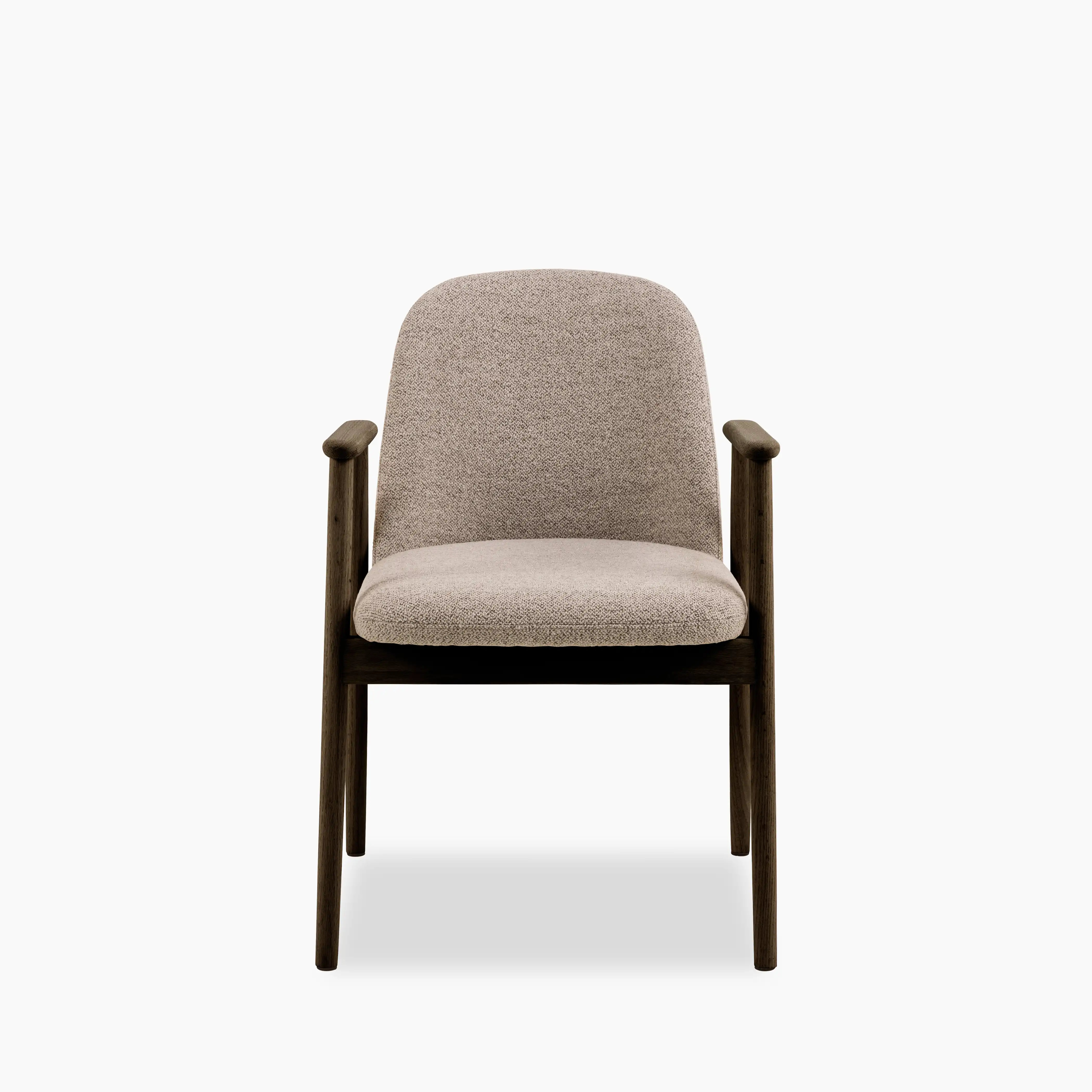Leo Carver Dining Chair | Warm Mocha Fabric & Smoked Walnut - Image 2