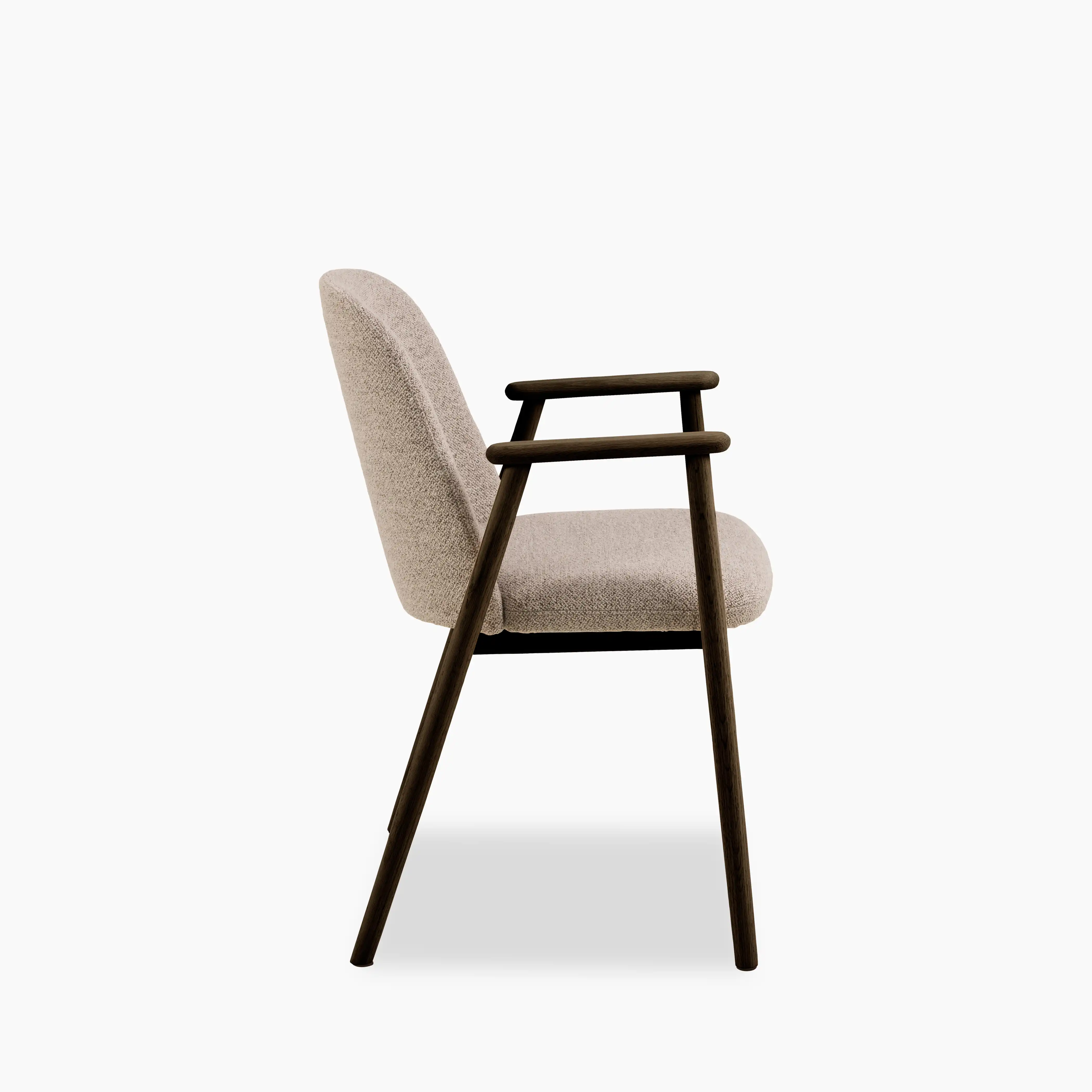 Leo Carver Dining Chair | Warm Mocha Fabric & Smoked Walnut - Image 4