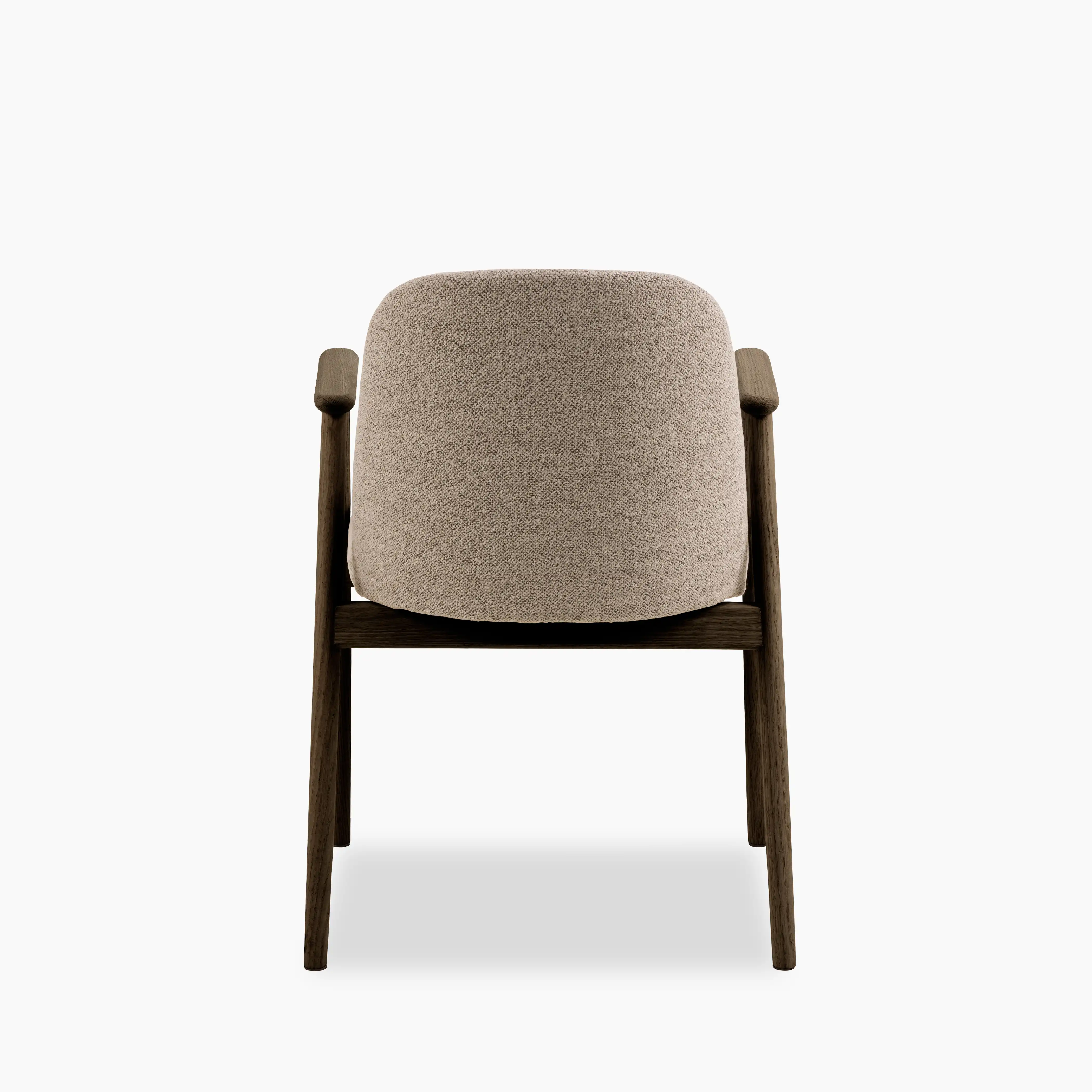 Leo Carver Dining Chair | Warm Mocha Fabric & Smoked Walnut - Image 5