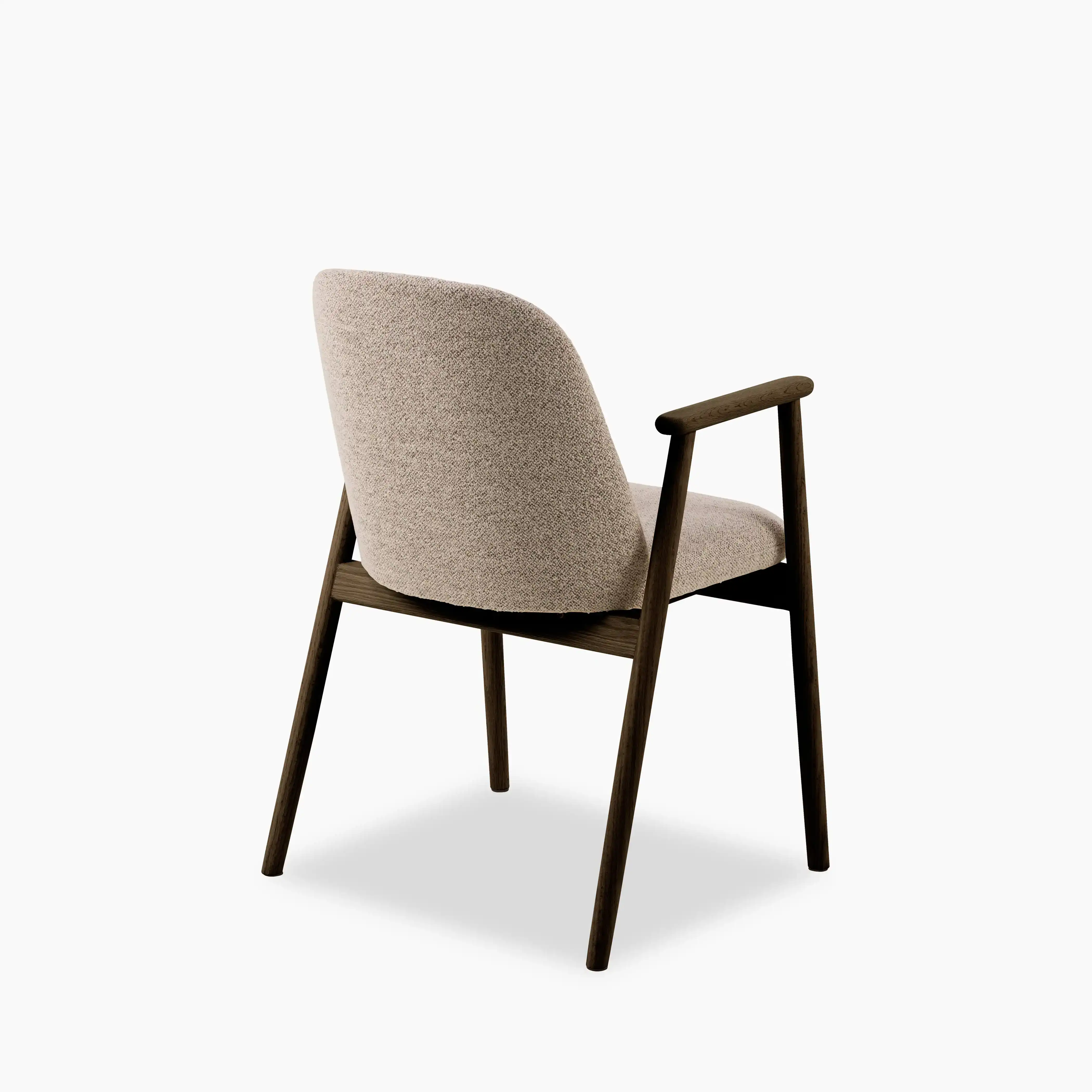 Leo Carver Dining Chair | Warm Mocha Fabric & Smoked Walnut - Image 6