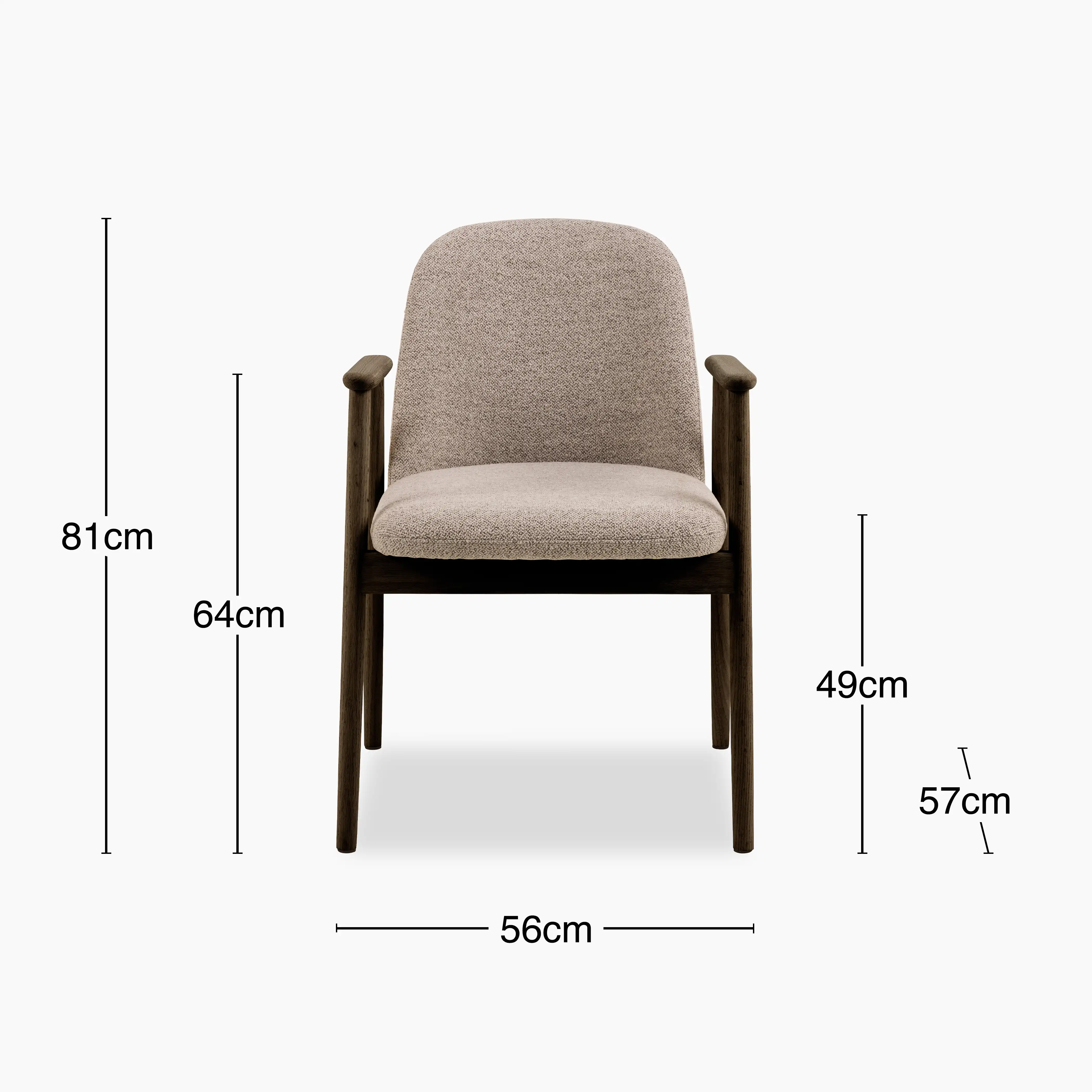 Leo Carver Dining Chair | Warm Mocha Fabric & Smoked Walnut - Image 7