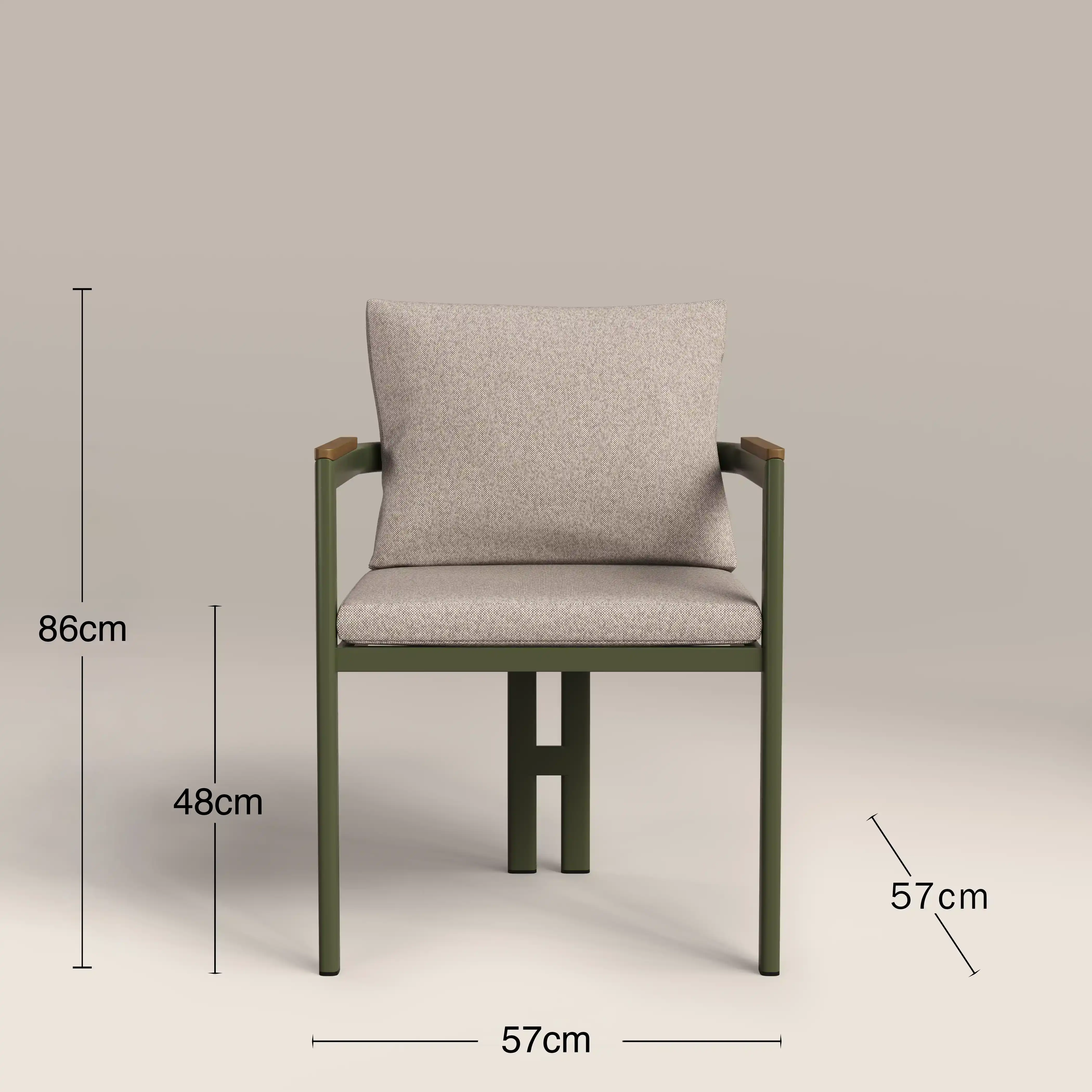 Levan 6 Seat Garden Dining Set | Natural & Moss Green - Image 7