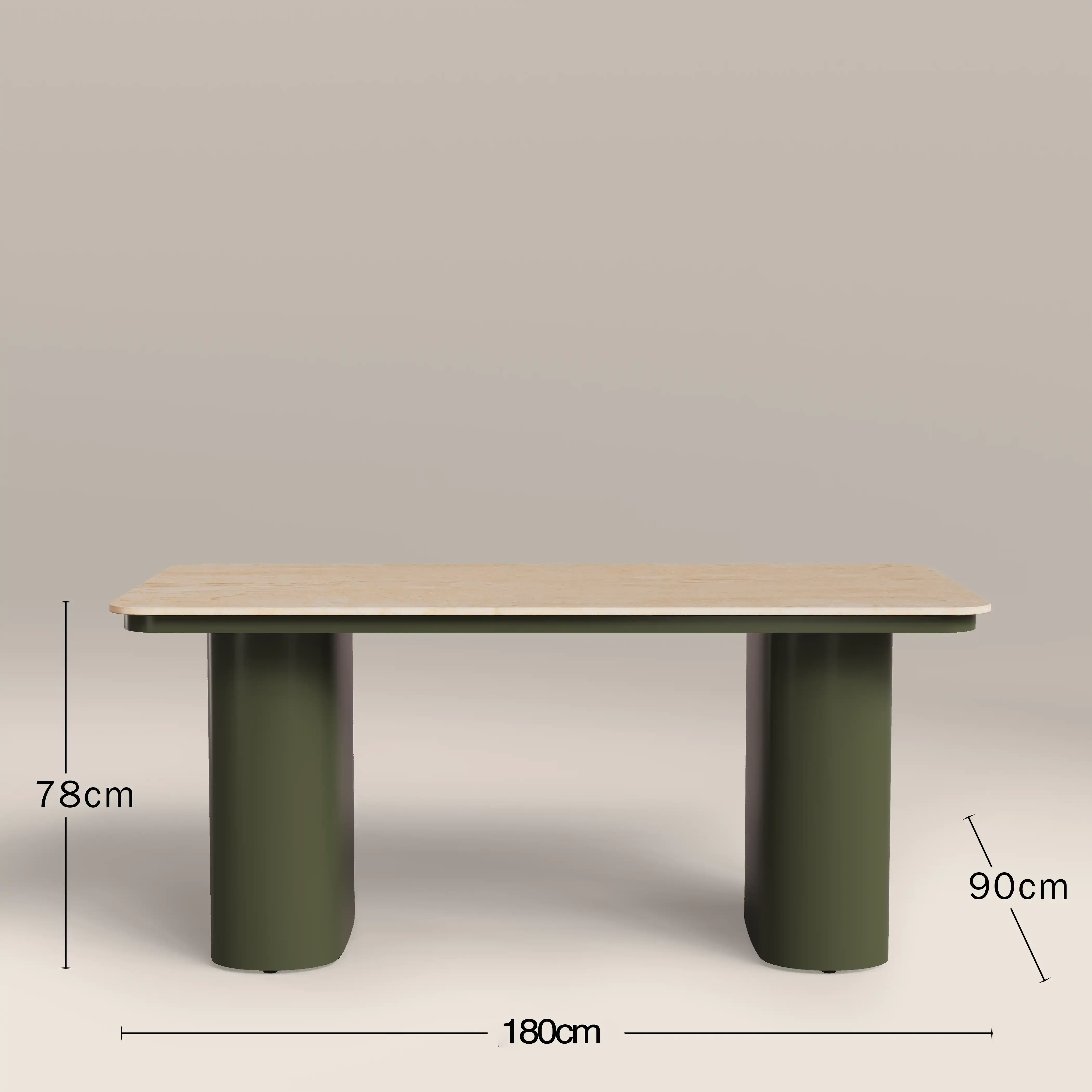 Levan 6 Seat Garden Dining Set | Natural & Moss Green - Image 8