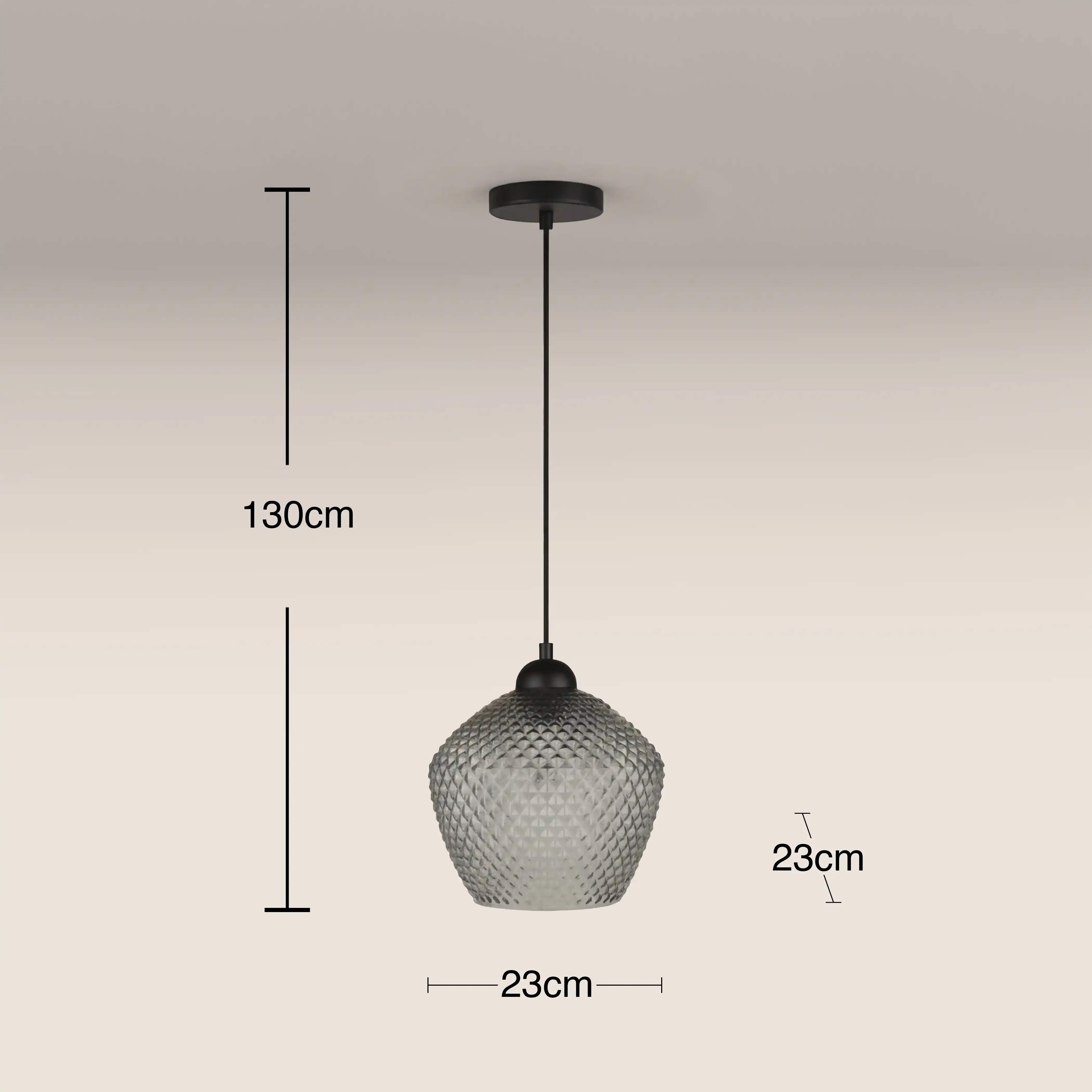 Liana Pendant Light | Smokey Grey & Black - Image 5