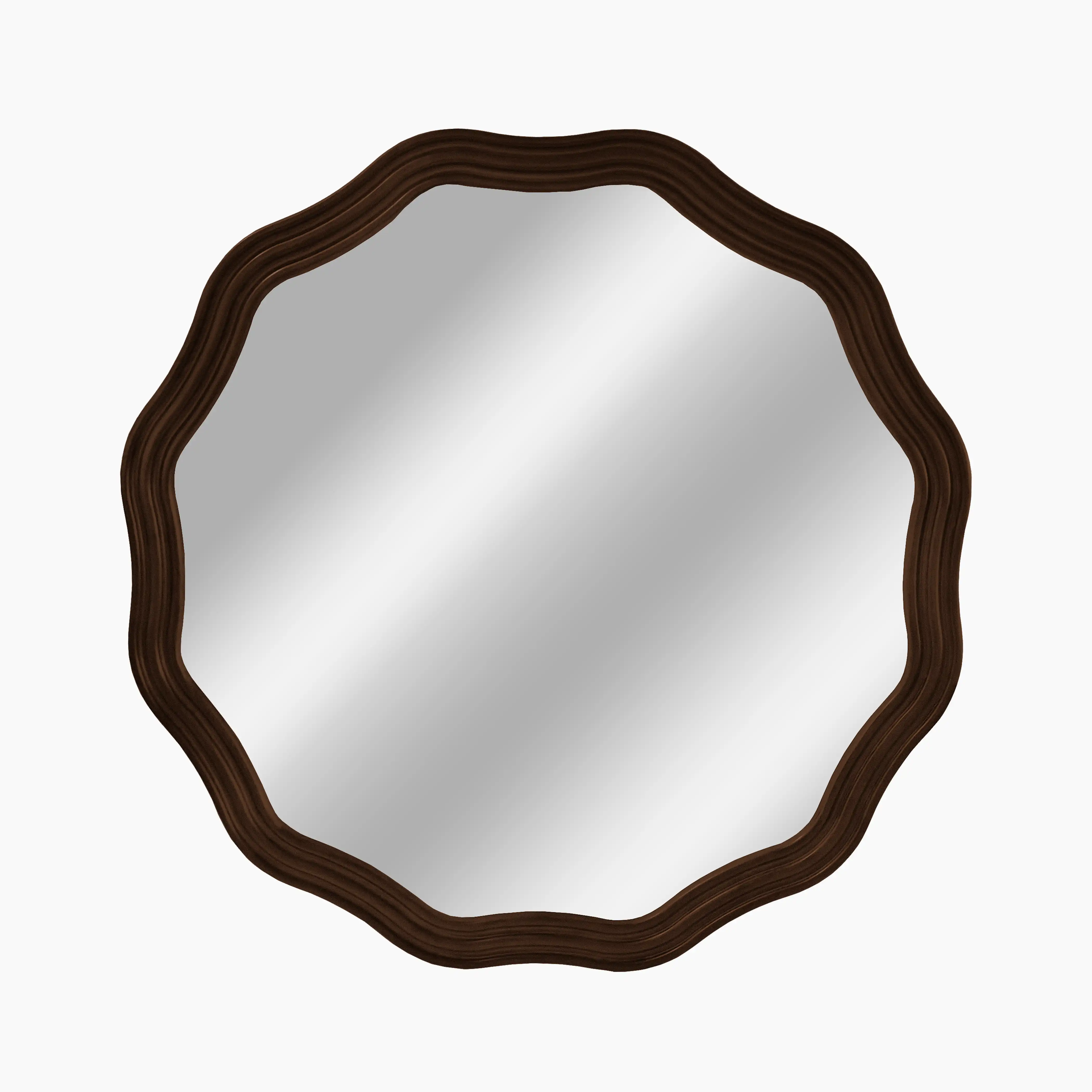 Lillian Round Wall Mirror, 95 cm | Walnut - Image 2