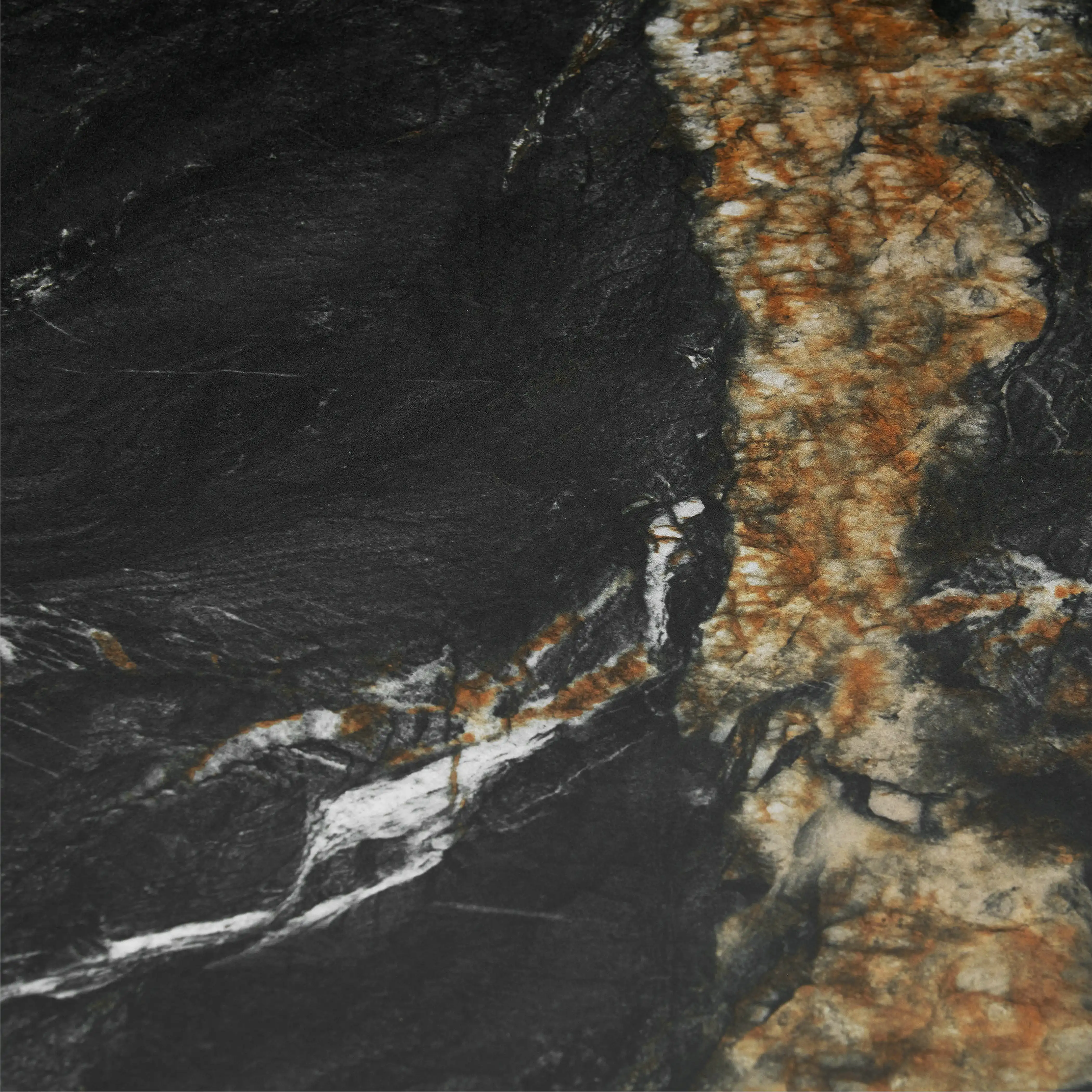 Lincoln 6-8 Seat Rectangle Extendable Dining Table | Black Marble Effect Sintered Stone & Black - Image 3