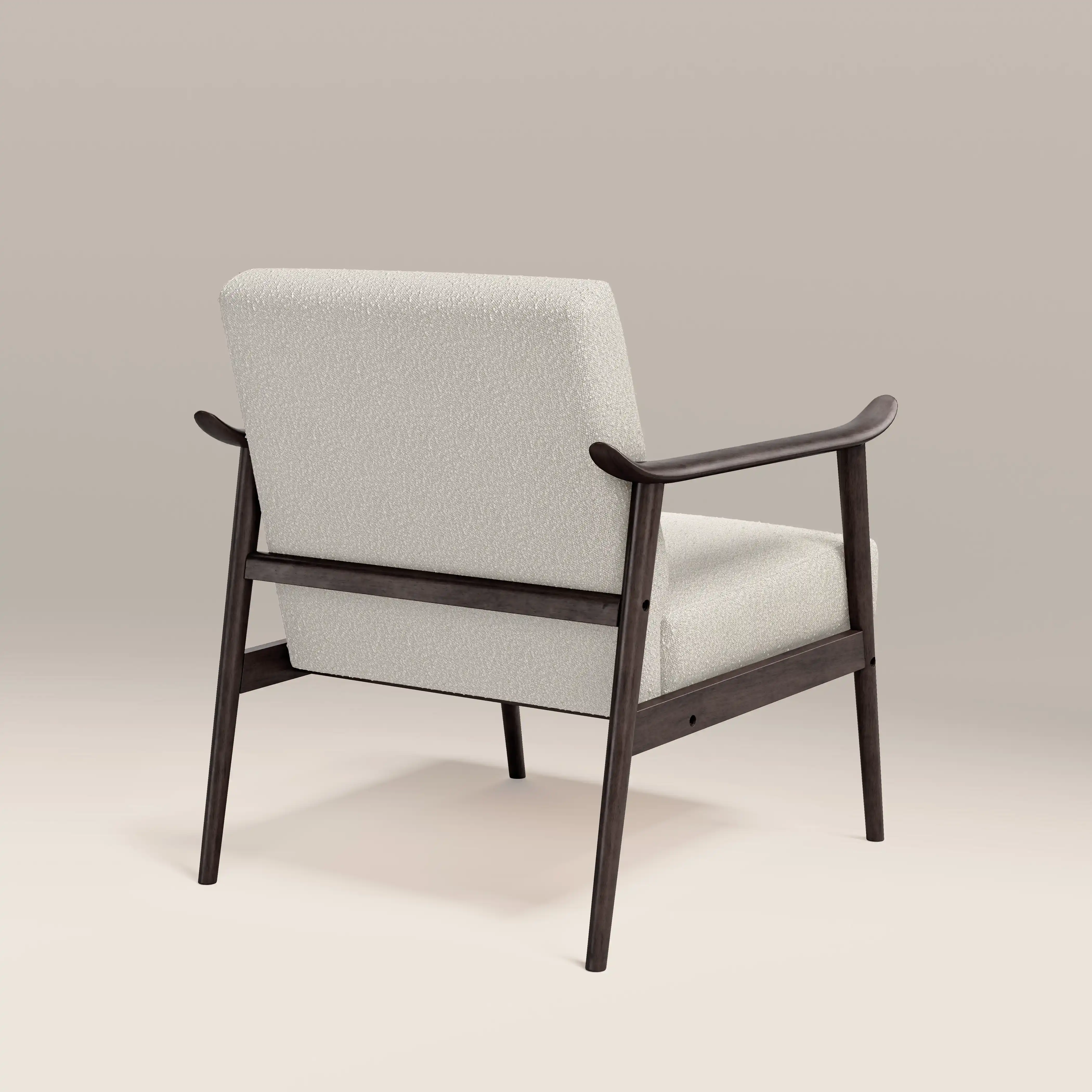 Lola Accent Chair | Speckled Stone Sustainable Boucle & Dark Walnut - Image 6