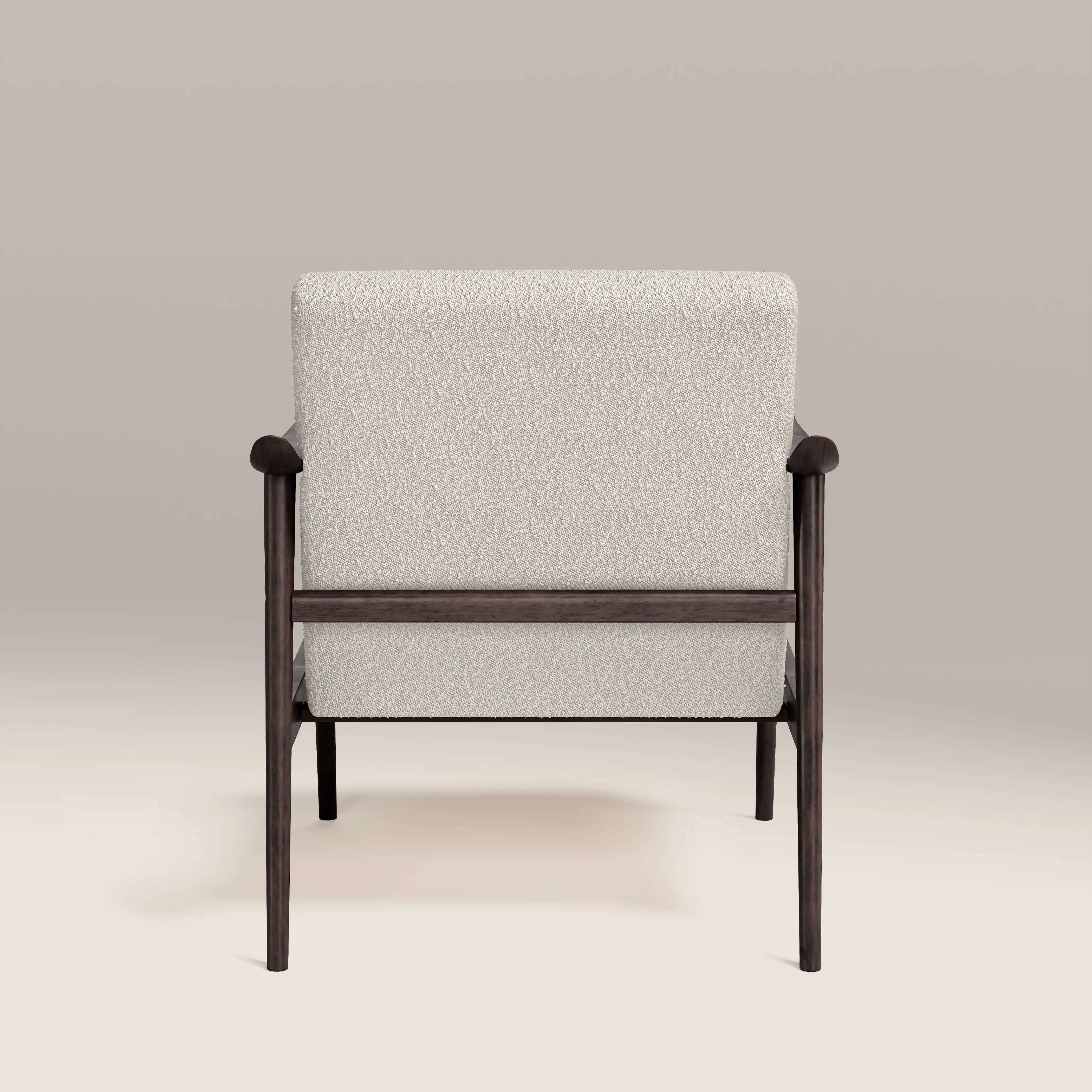 Lola Accent Chair | Speckled Stone Sustainable Boucle & Dark Walnut - Image 7