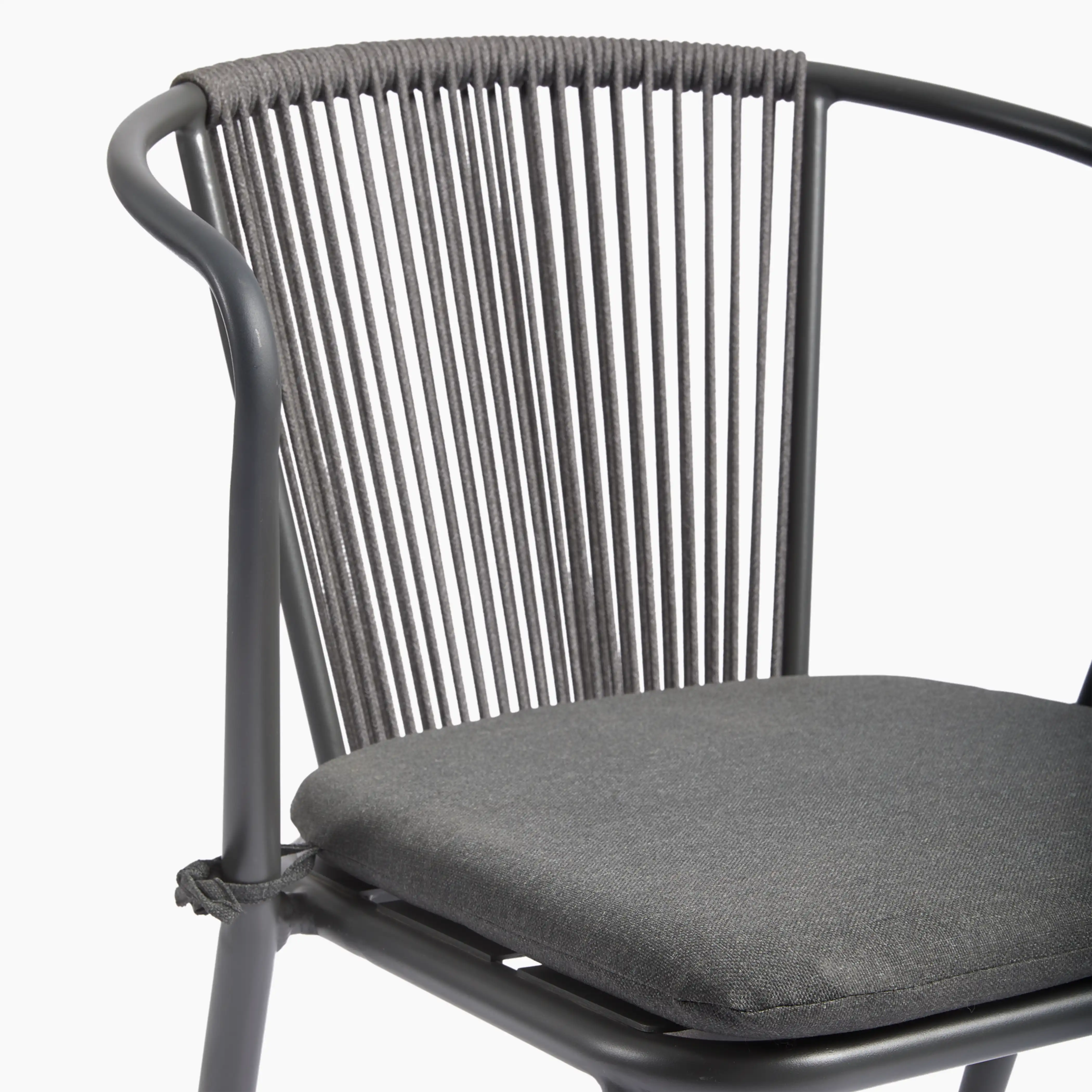 Lombard Carver Dining Chair | Charcoal Grey Fabric & Charcoal Grey - Image 8