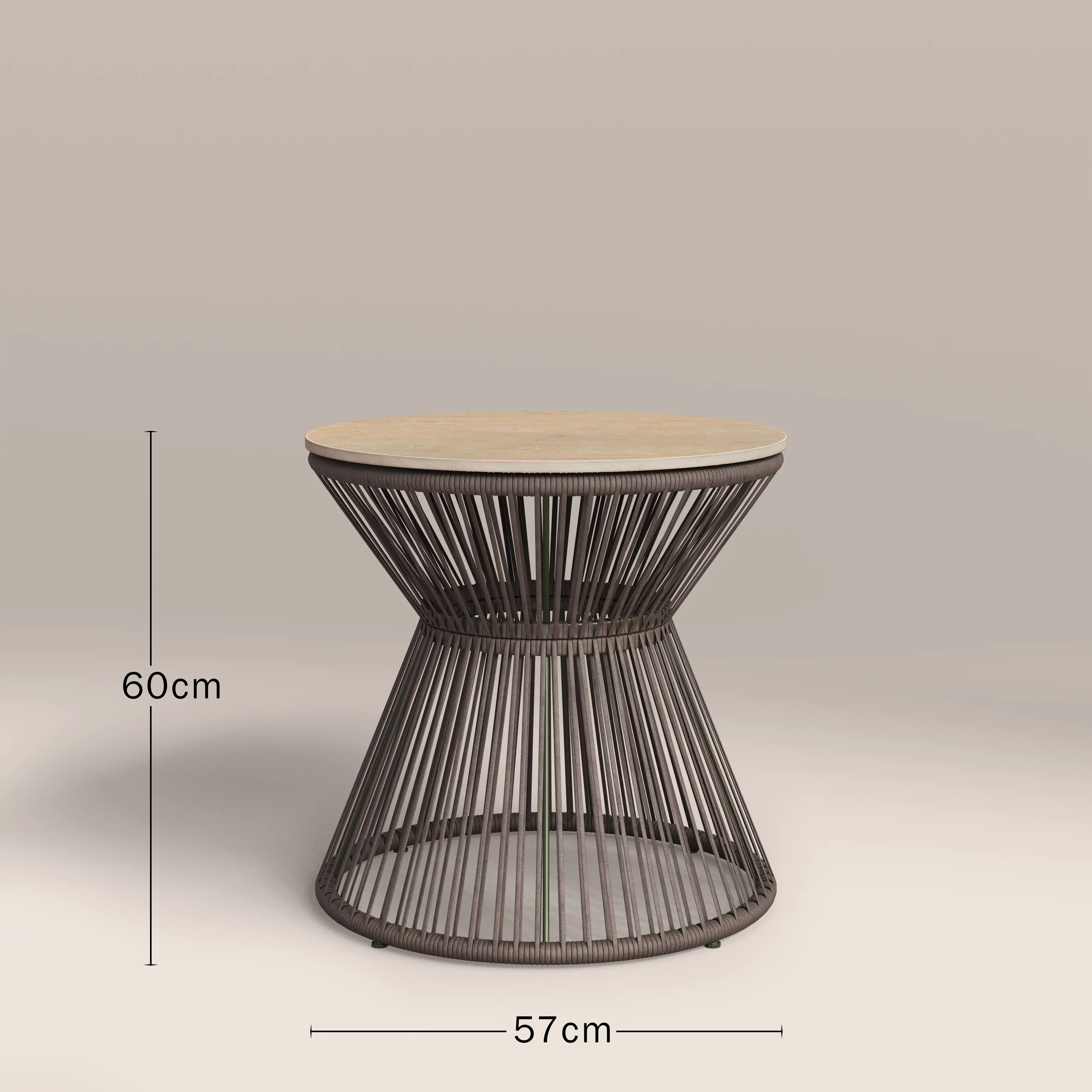 Loren Garden Bistro Lounge  Set | Moss Green Stripe & Rattan - Image 8