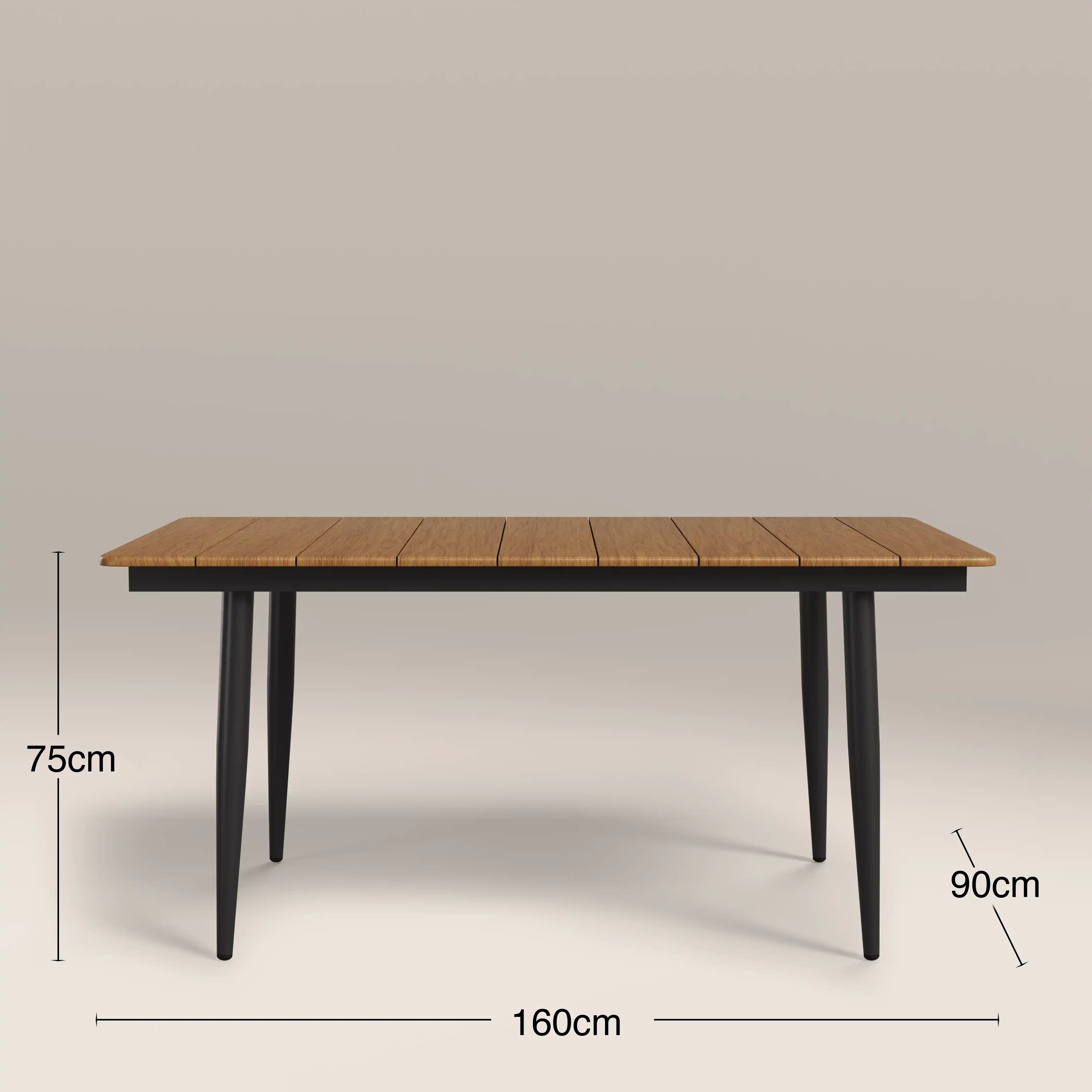 Lorenzo 6 Seat Garden Dining Set | Oak  & Beige - Image 4