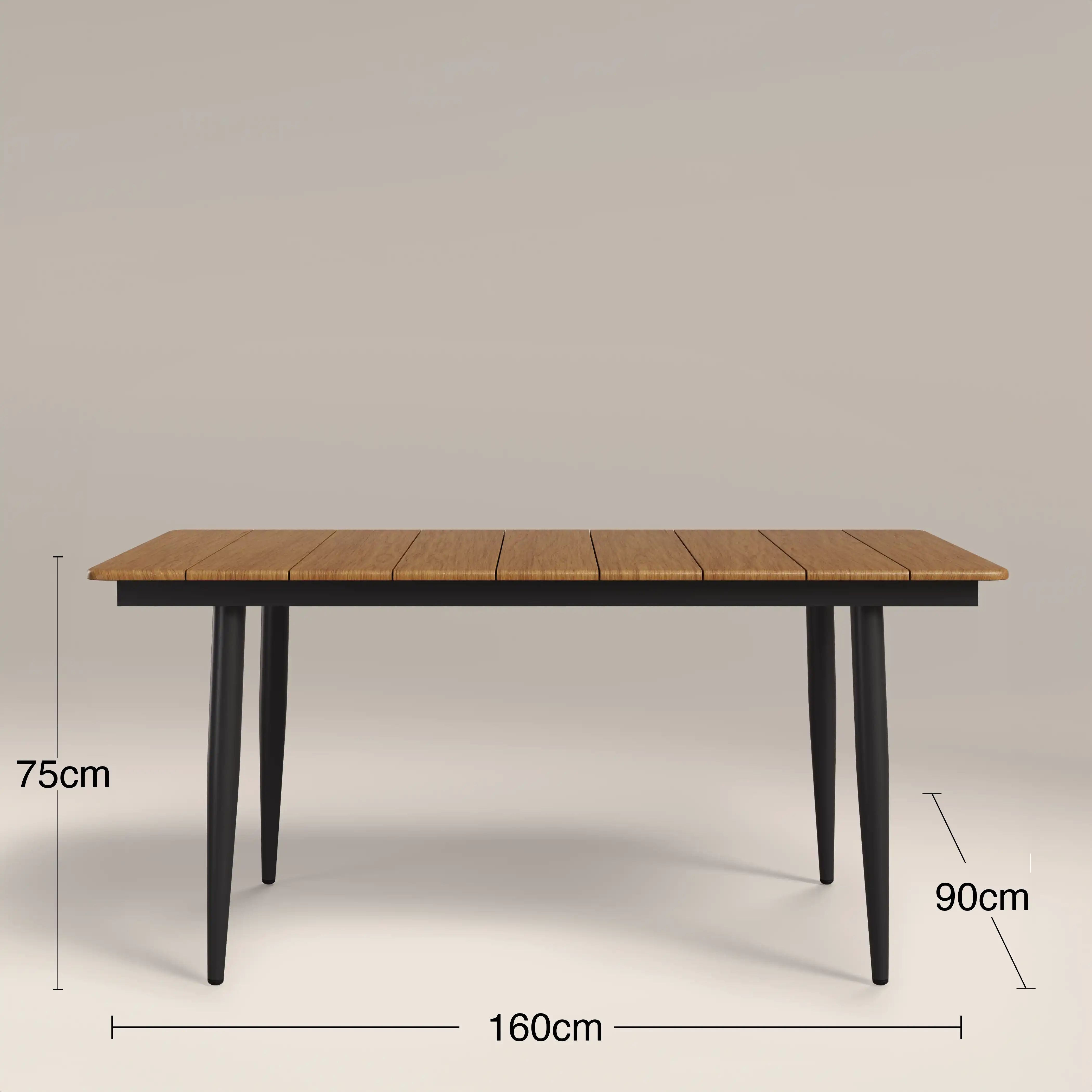 Lorenzo 6 Seat Garden Dining Set | Oak  & Olive Green - Image 5